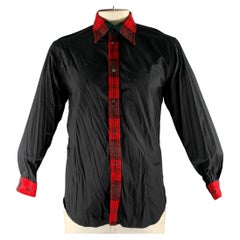 COMME des GARCONS HOMME PLUS Size L Black Red & Green Cotton Long Sleeve Shirt