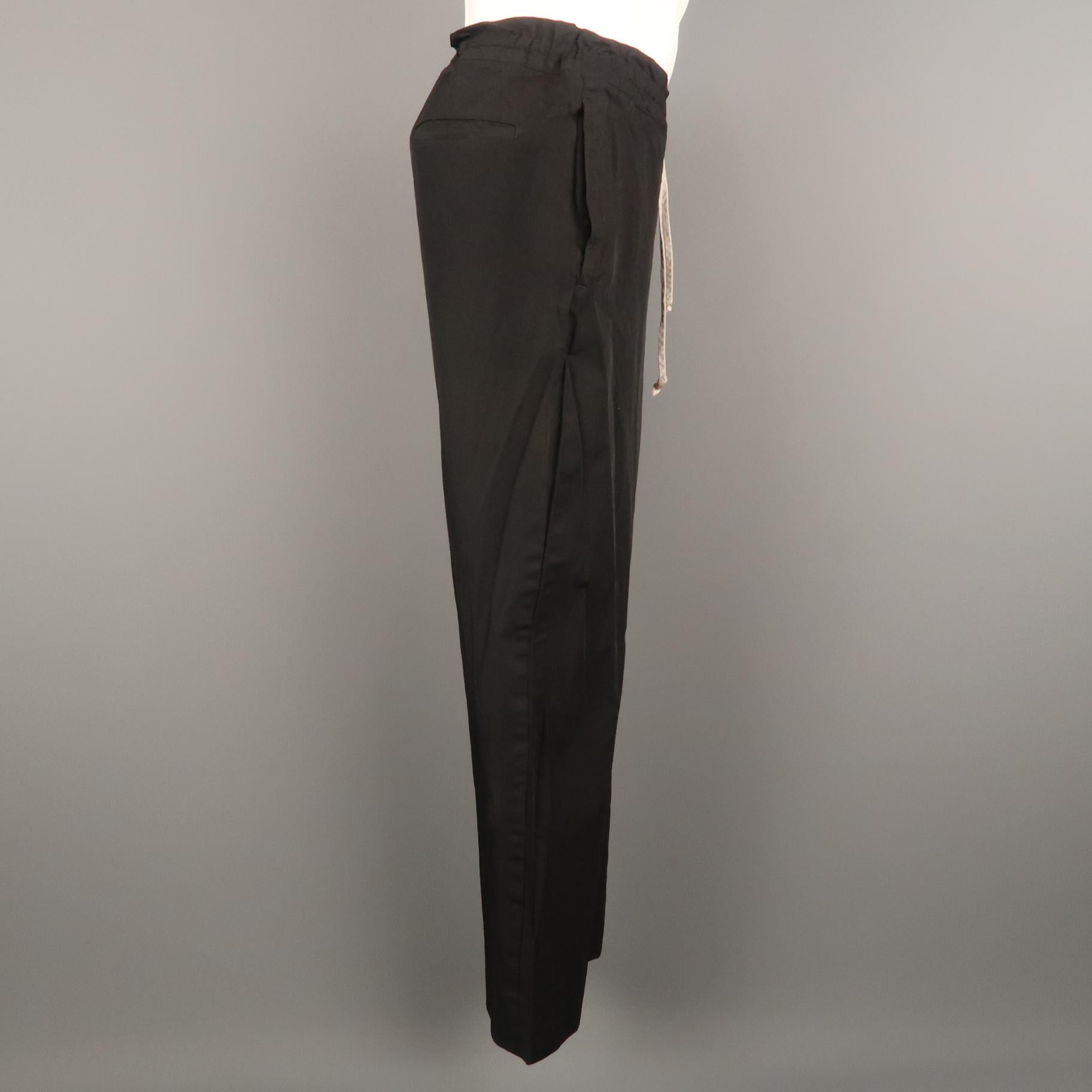 COMME des GARCONS HOMME PLUS Size L Black Solid 30 Drawstring Casual Pants In Excellent Condition In San Francisco, CA