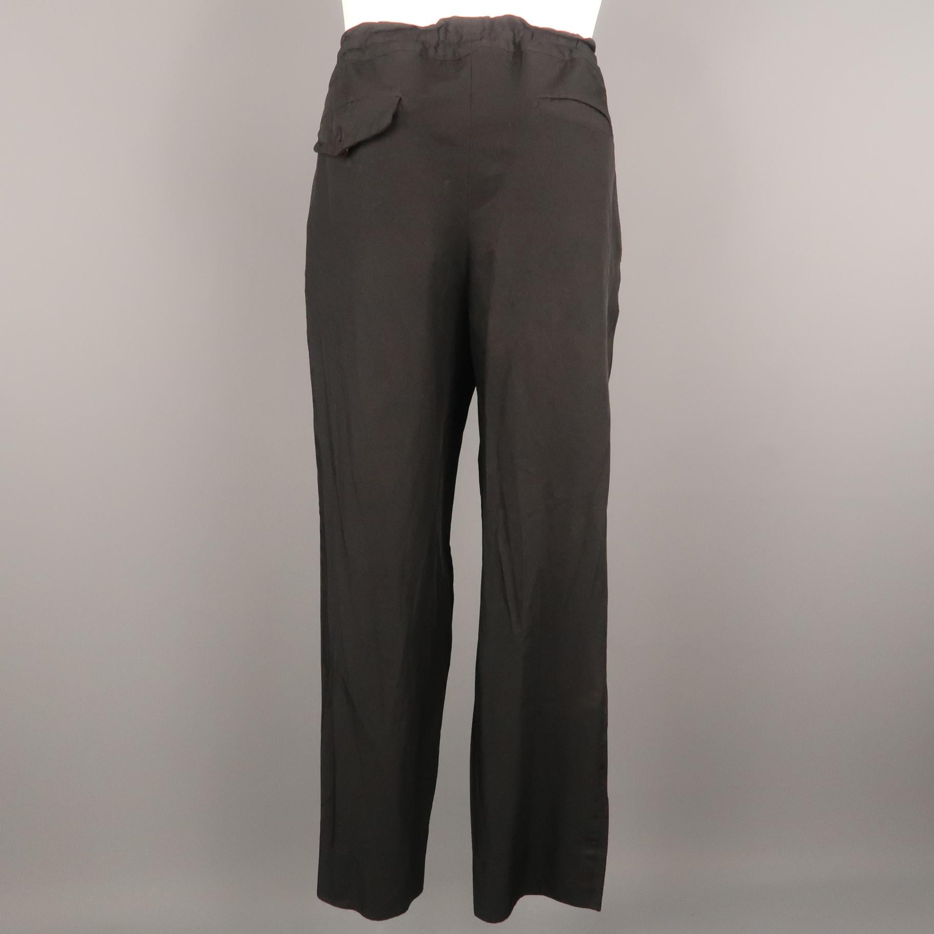 Men's COMME des GARCONS HOMME PLUS Size L Black Solid 30 Drawstring Casual Pants