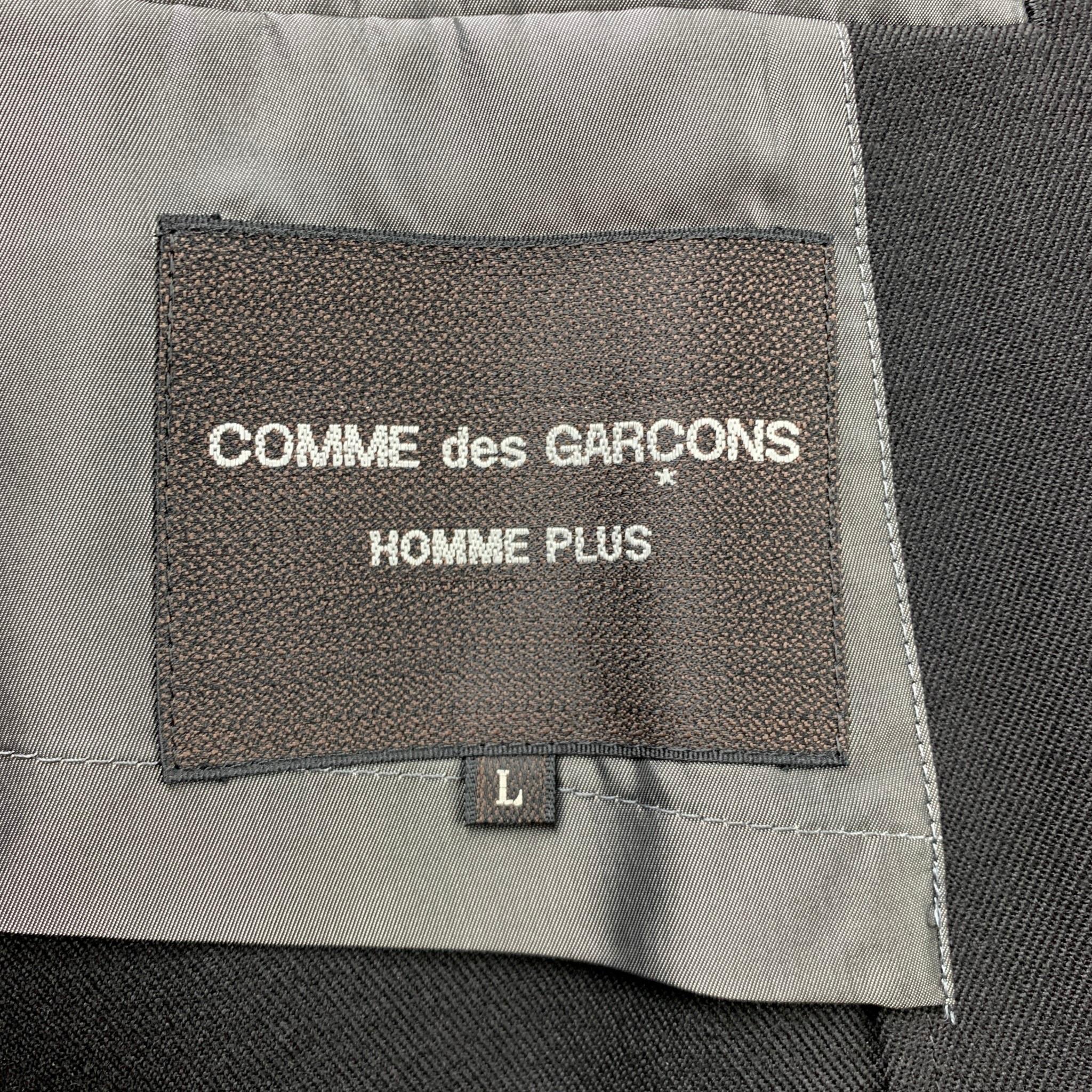 COMME des GARCONS HOMME PLUS Size L Black Wool Buttoned Relax Coat 2