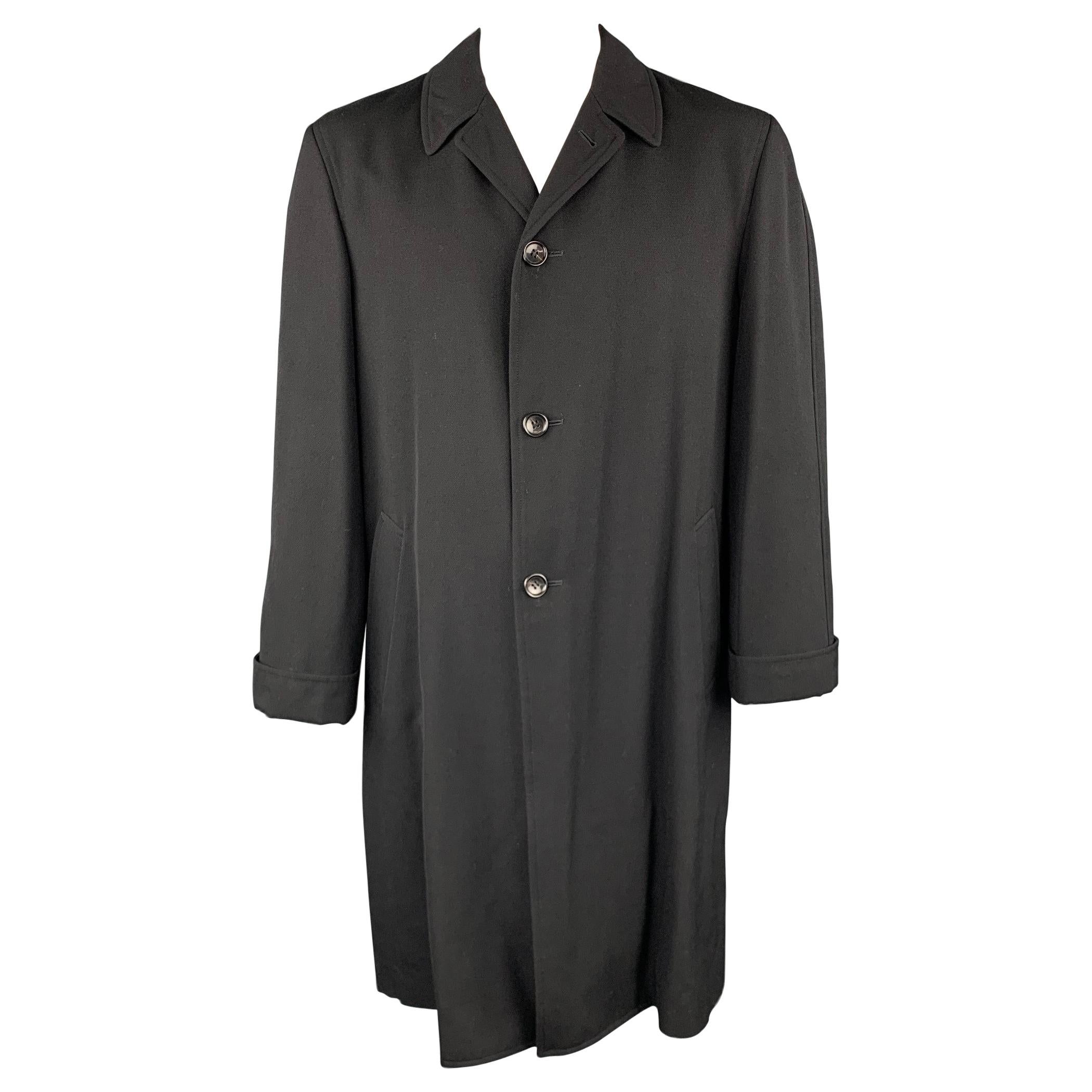 COMME des GARCONS HOMME PLUS Size L Black Wool Buttoned Relax Coat