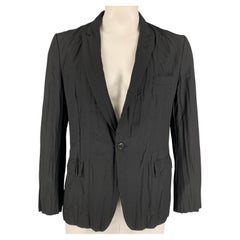 COMME des GARCONS HOMME Giacca in lana e mohair stropicciata nera taglia L