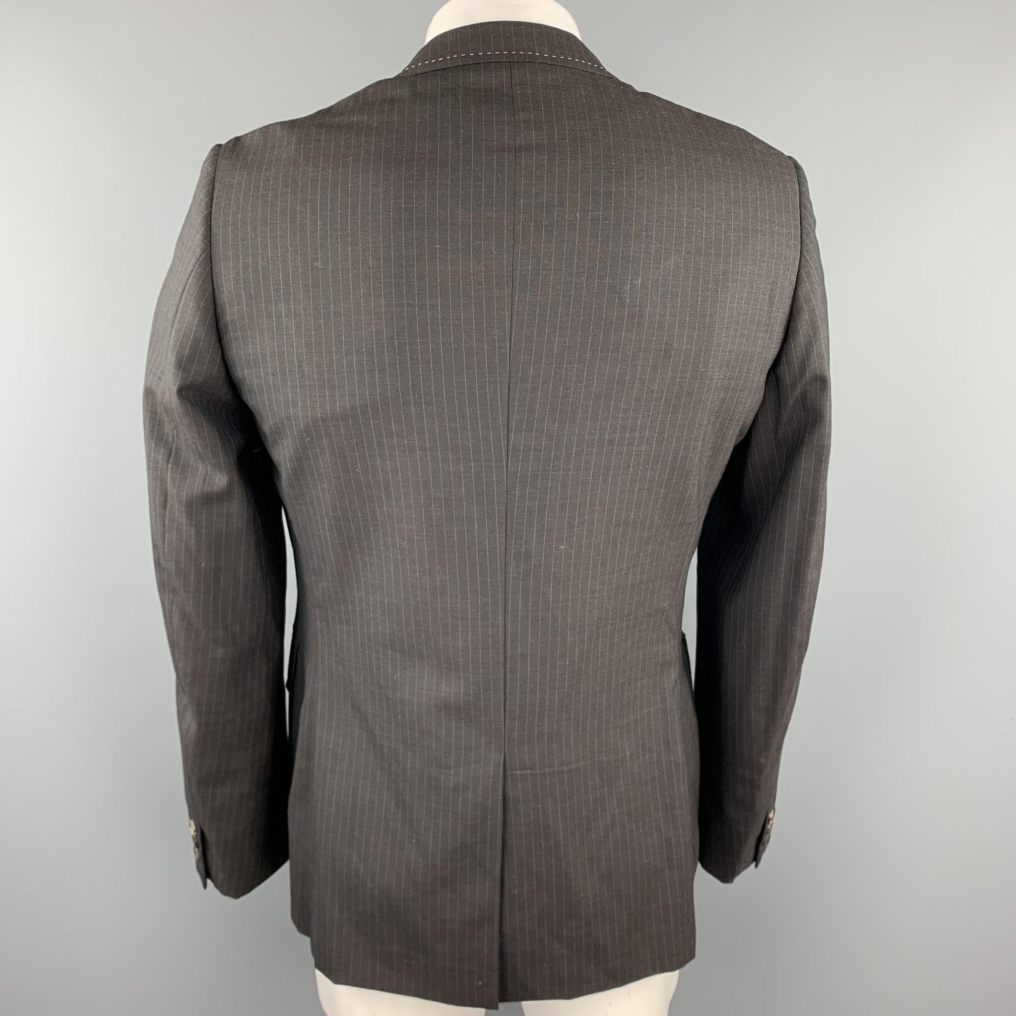 COMME des GARCONS HOMME PLUS Size L Charcoal Vertical Stripe Wool Sport Coat In Excellent Condition In San Francisco, CA