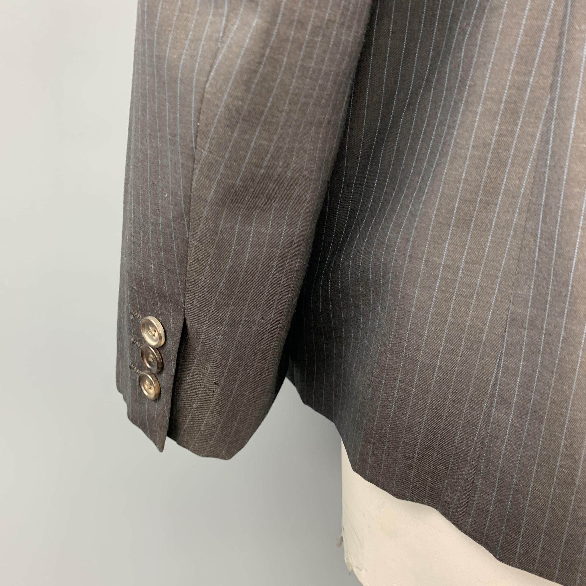 Men's COMME des GARCONS HOMME PLUS Size L Charcoal Vertical Stripe Wool Sport Coat