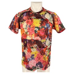 COMME des GARCONS HOMME PLUS Size L Multi-Color Floral Polyester Wool T-shirt
