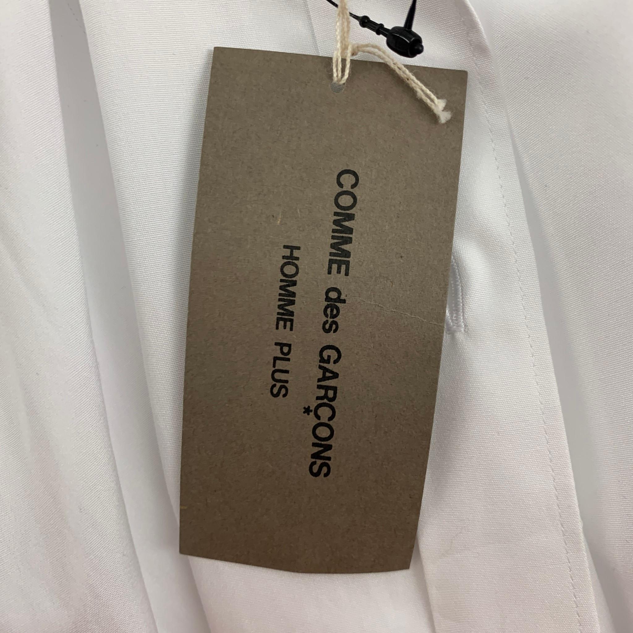 COMME des GARCONS HOMME PLUS Size L White Metal Applique Cotton Shirt 2