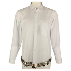 COMME des GARCONS HOMME PLUS Size L White Metal Applique Cotton Shirt
