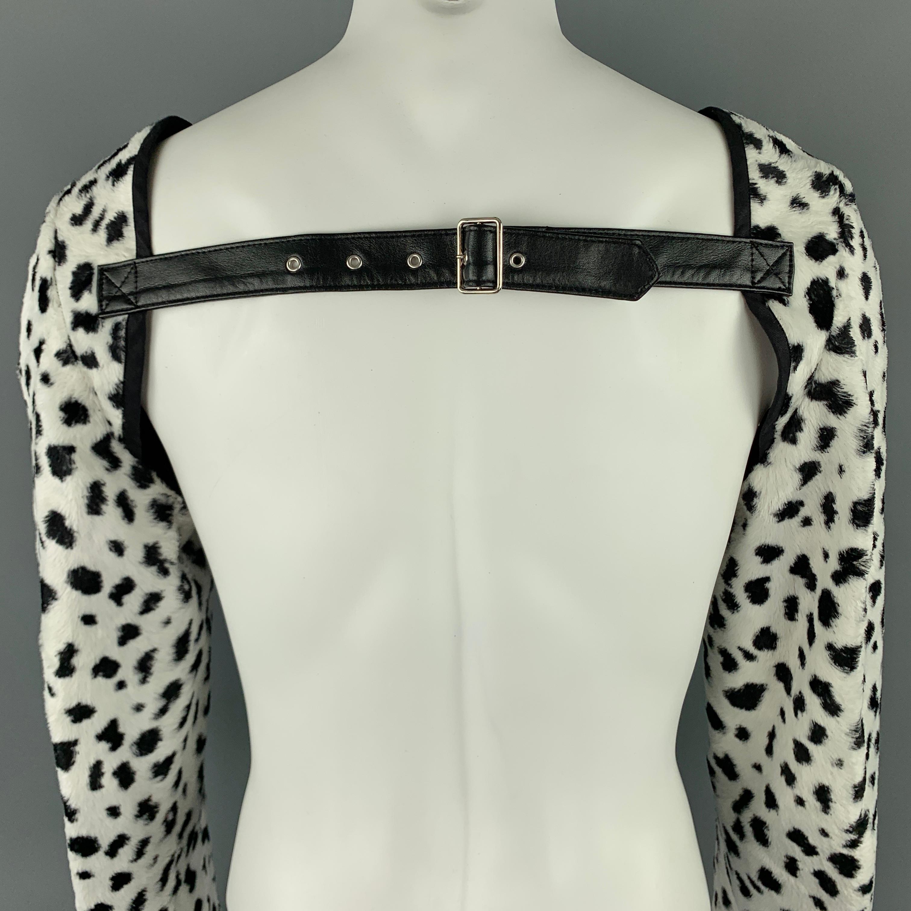 Women's or Men's COMME des GARCONS HOMME PLUS Size M Animal Print Black & White Rayon Harness