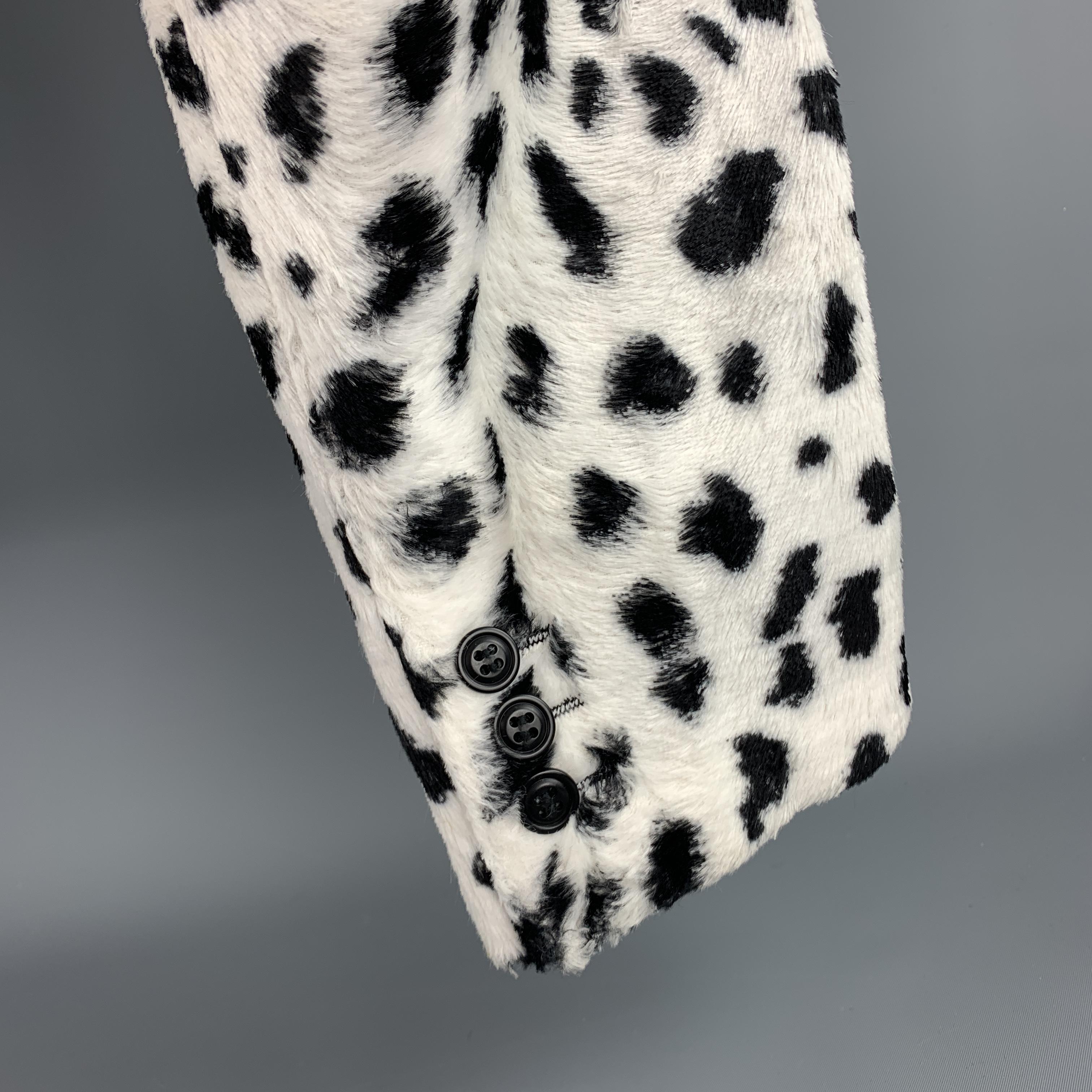 COMME des GARCONS HOMME PLUS Size M Animal Print Black & White Rayon Harness 1
