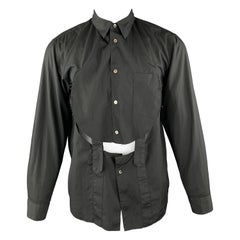 COMME des GARCONS HOMME PLUS Size M Black Circle Cut Out Cotton Bondage Shirt