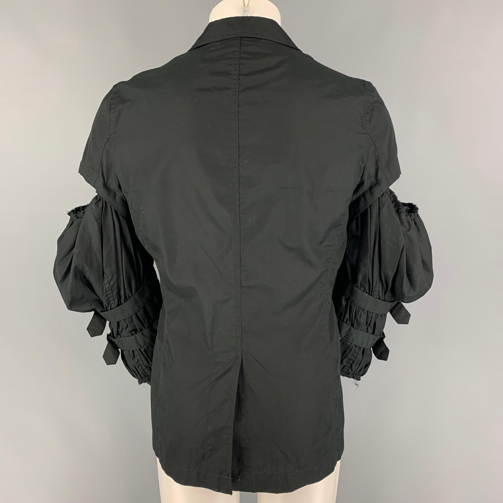 COMME des GARCONS HOMME PLUS Size M Black Cotton Cut Out Sleeves Jacket In Good Condition In San Francisco, CA