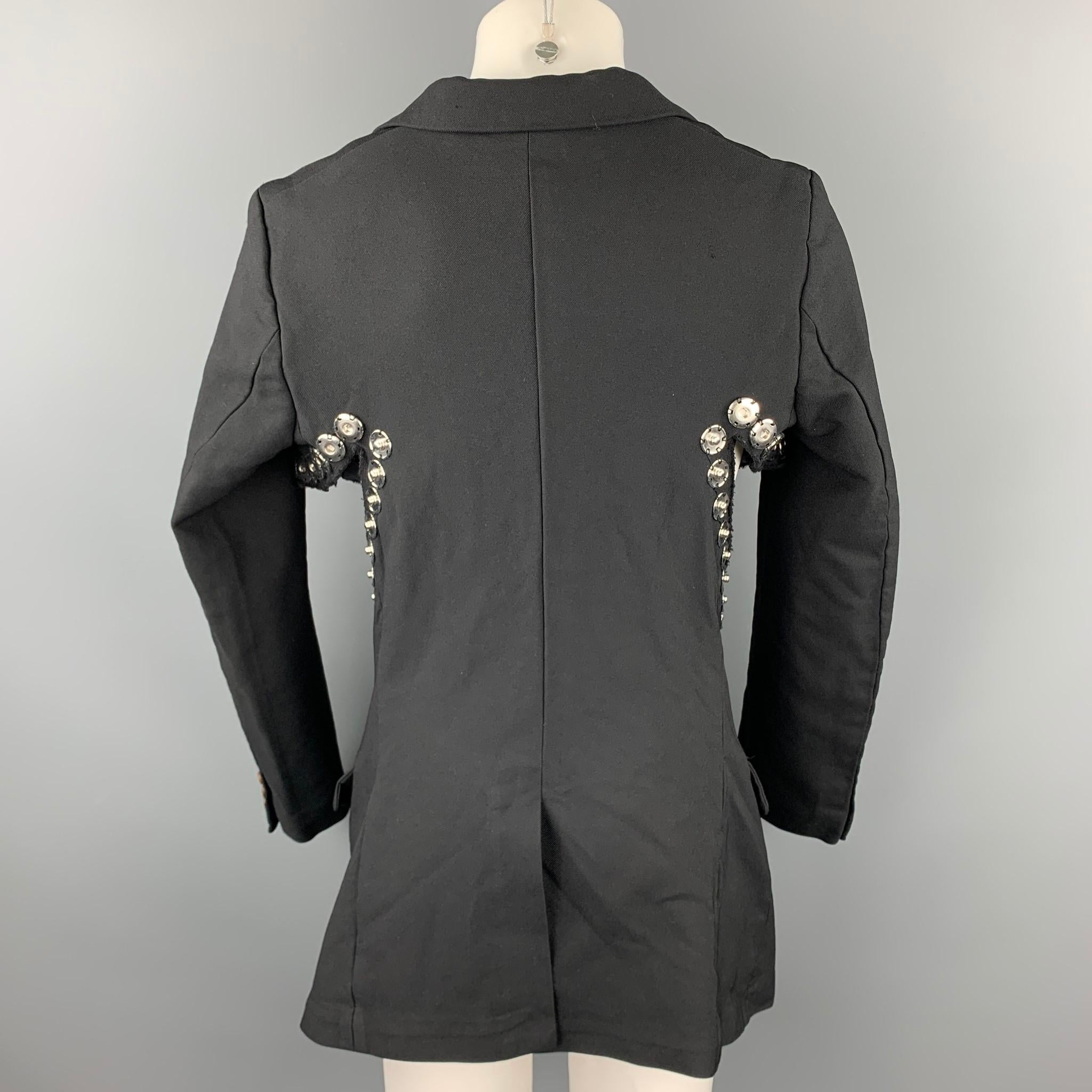 COMME des GARCONS HOMME PLUS Size M Black Polyester Snap Button Cut Out Jacket 1