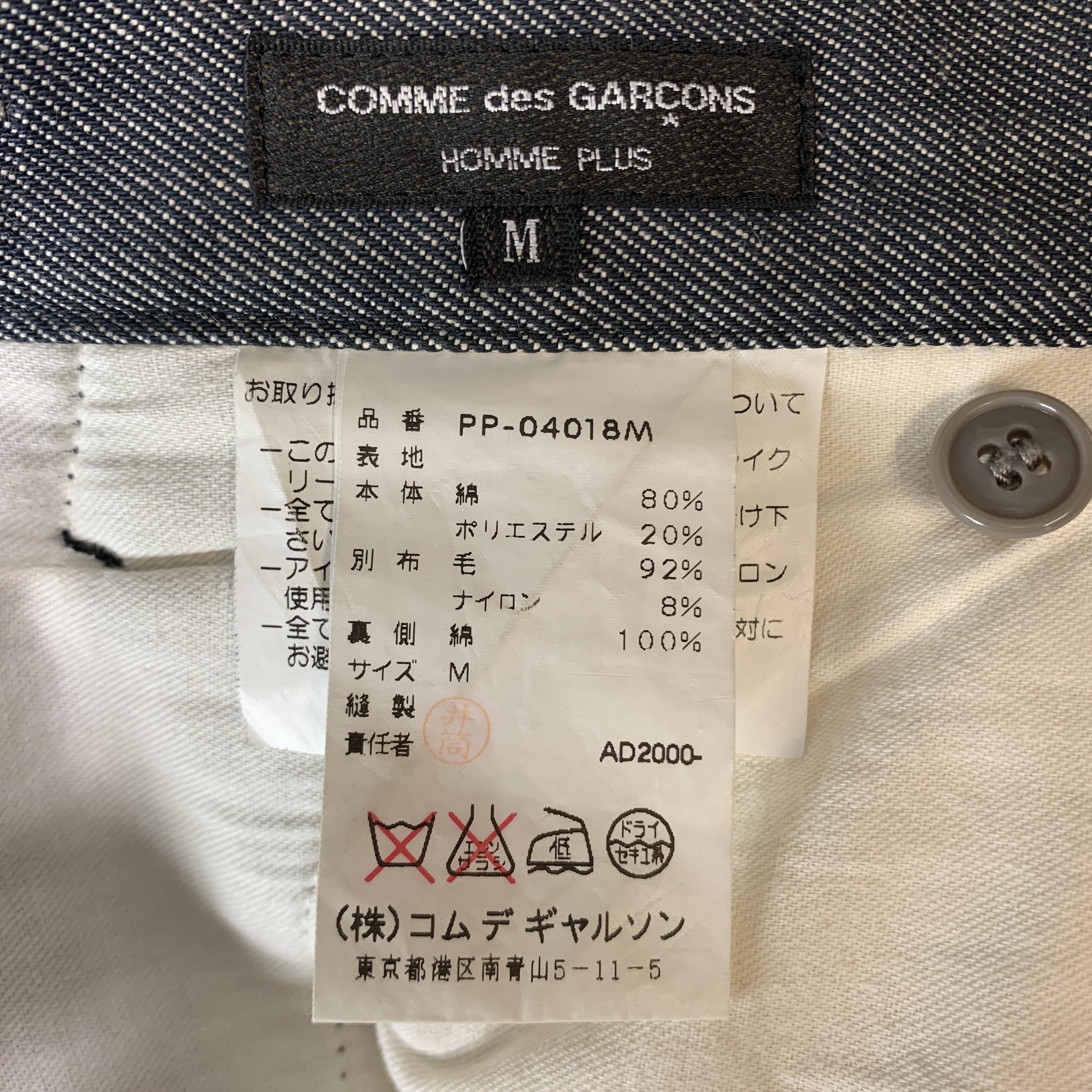 COMME des GARCONS HOMME PLUS Size M Charcoal Navy Plaid Panel Jeans 1