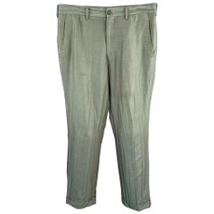 COMME des GARCONS HOMME PLUS Size M Green Two Toned Iridescent Zip Fly Pants