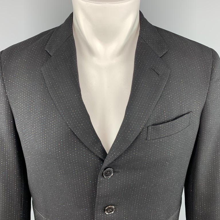 COMME des GARCONS HOMME PLUS Size M Metallic Black Wool Cropped Jacket ...