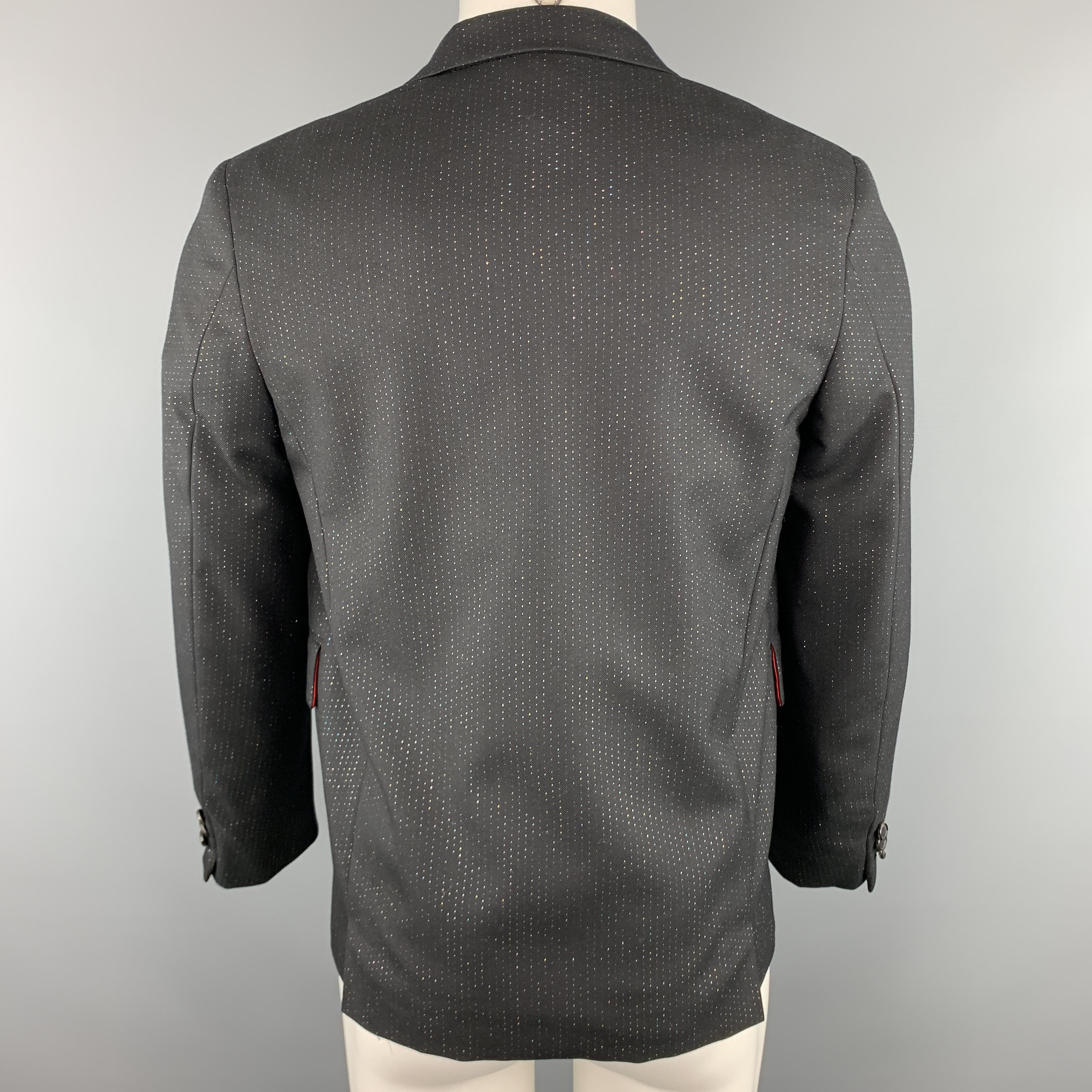 COMME des GARCONS HOMME PLUS Size M Metallic Black Wool Cropped Jacket 1