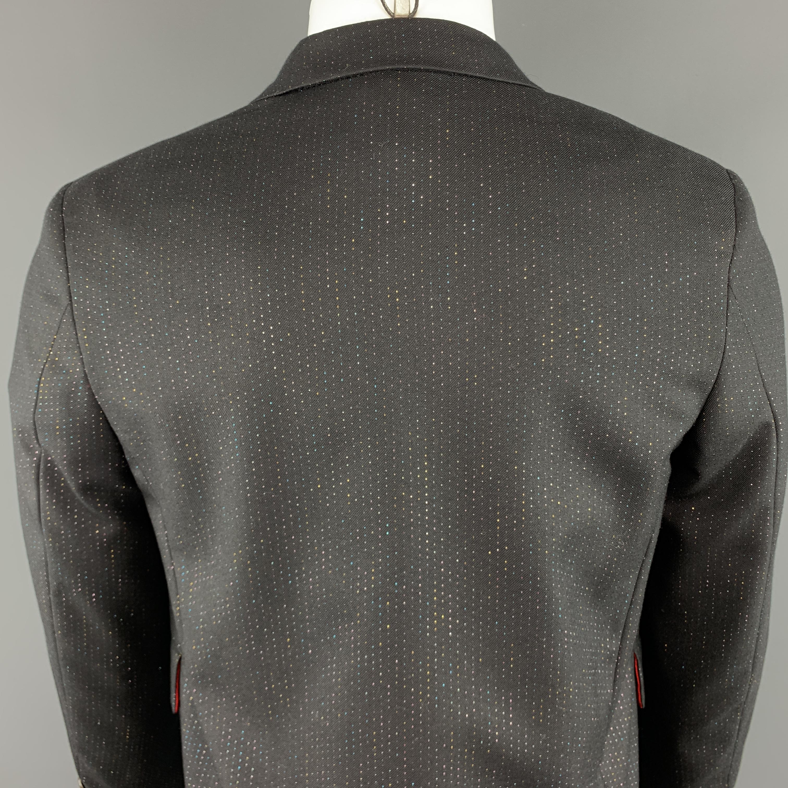 COMME des GARCONS HOMME PLUS Size M Metallic Black Wool Cropped Jacket 2