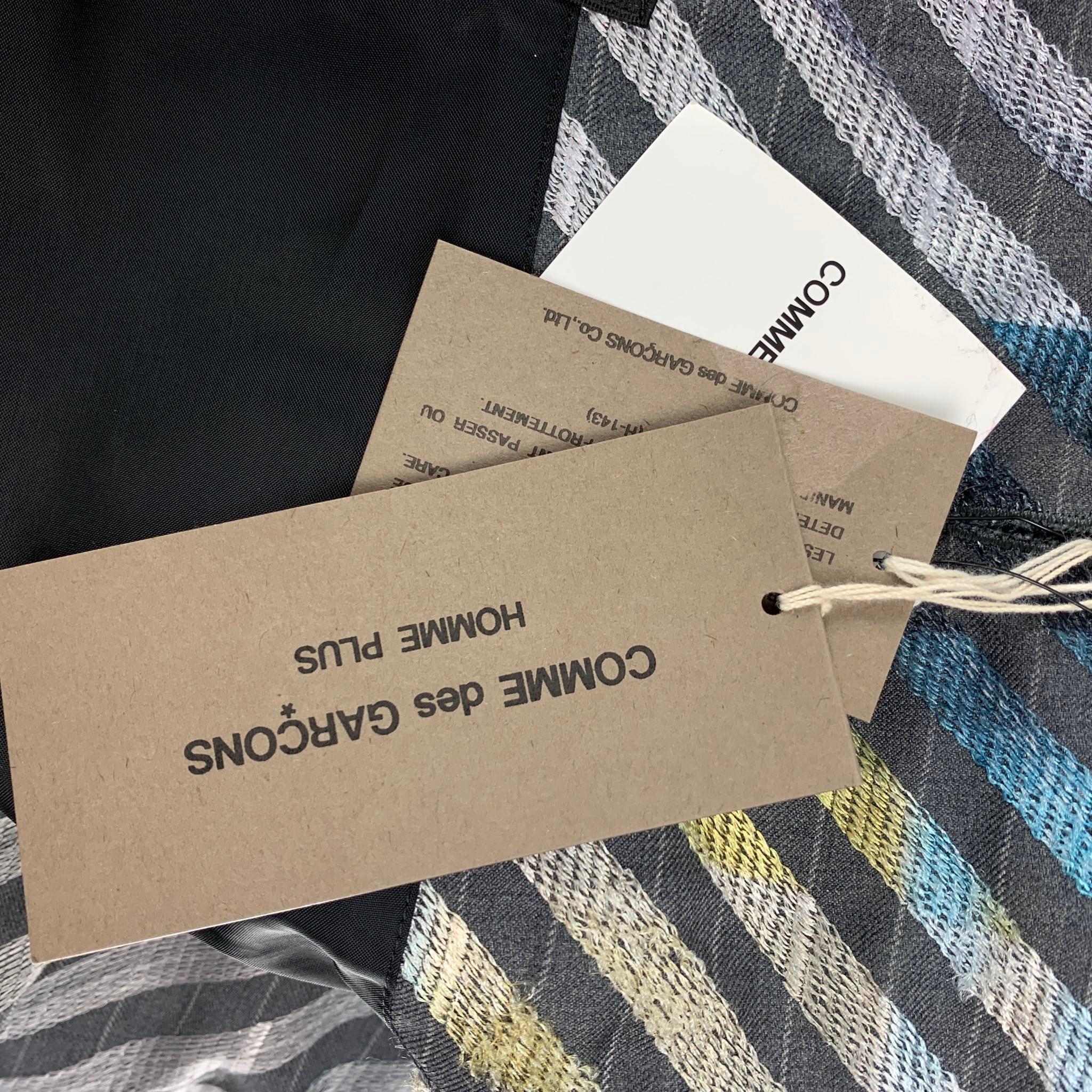 COMME des GARCONS HOMME PLUS Size M Multi-Color Stripe Wool Flared Coat 4