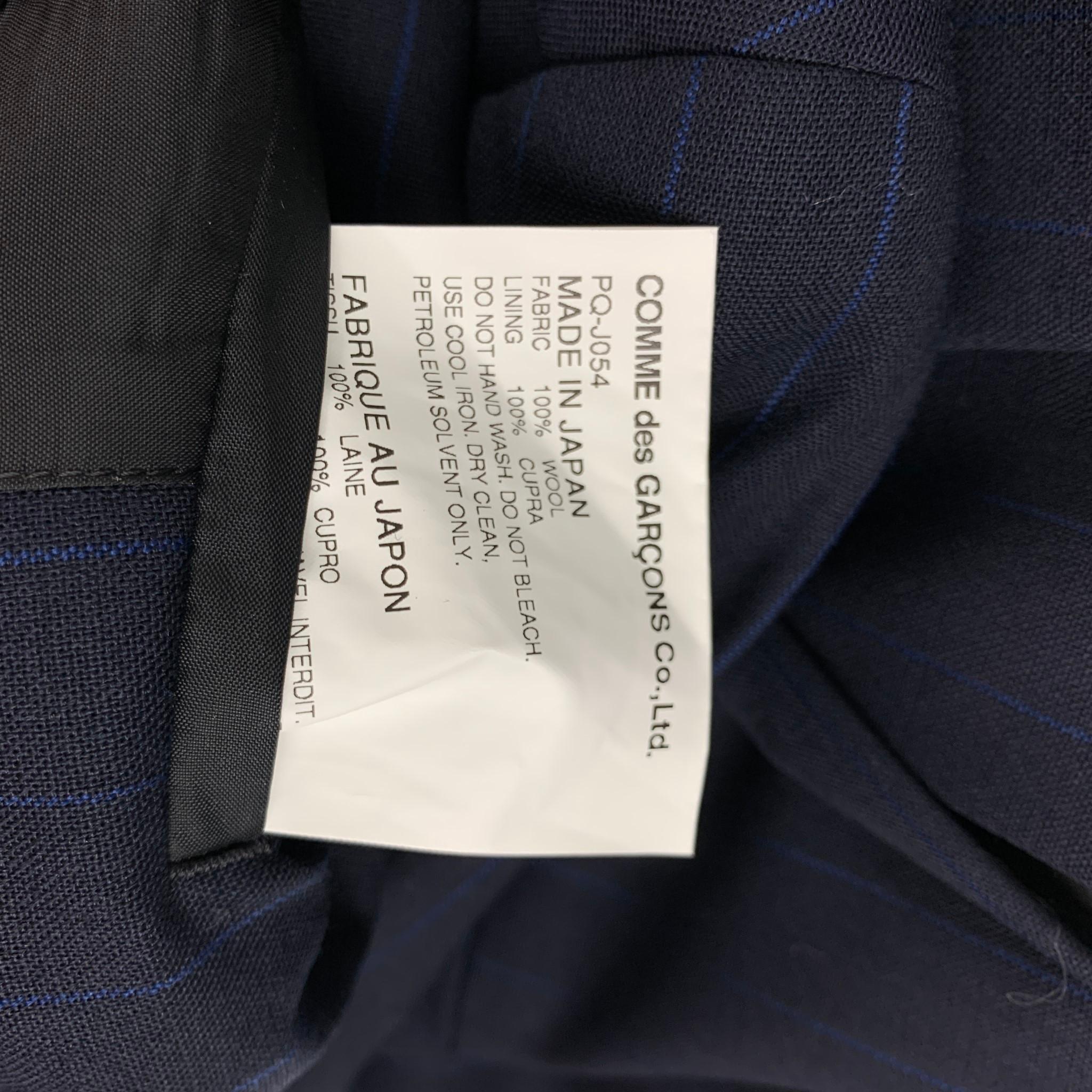 COMME des GARCONS HOMME PLUS Size M Navy Blue Stripe Wool Jacket 3
