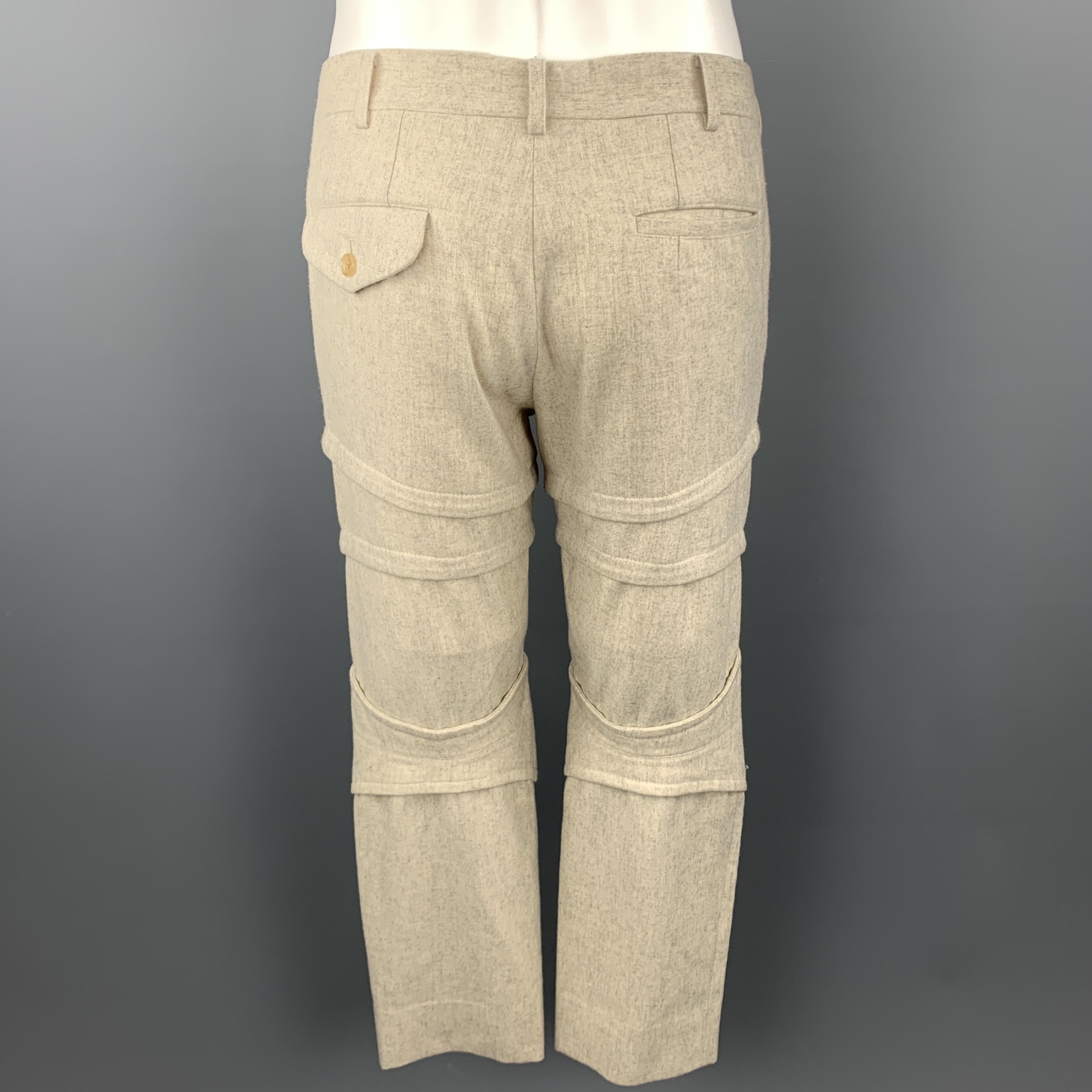 Men's COMME des GARCONS HOMME PLUS Size M Oatmeal Armor Panel Pants