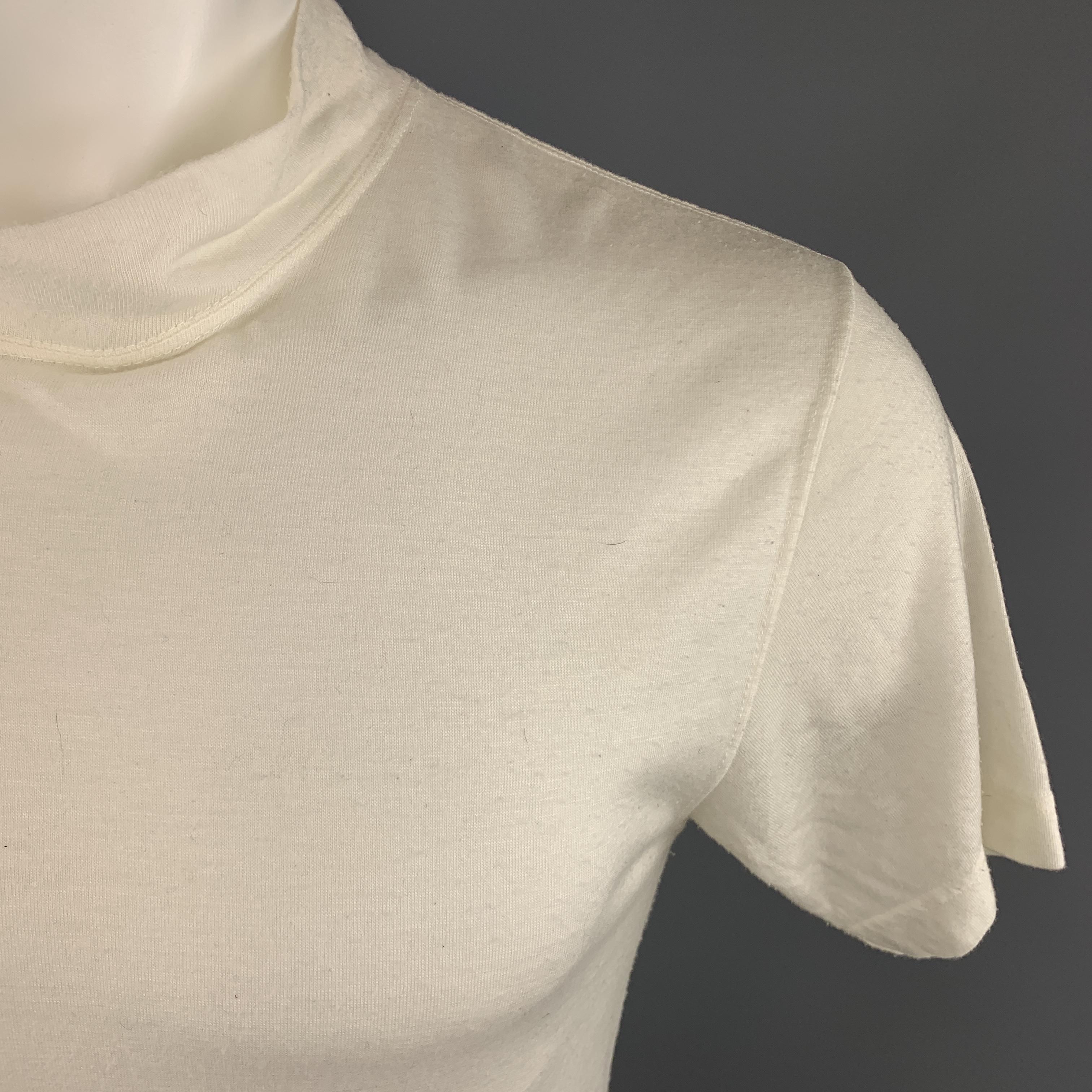 COMME des GARCONS HOMME PLUS Size M White Acrylic Mock Neck T-shirt In Good Condition In San Francisco, CA