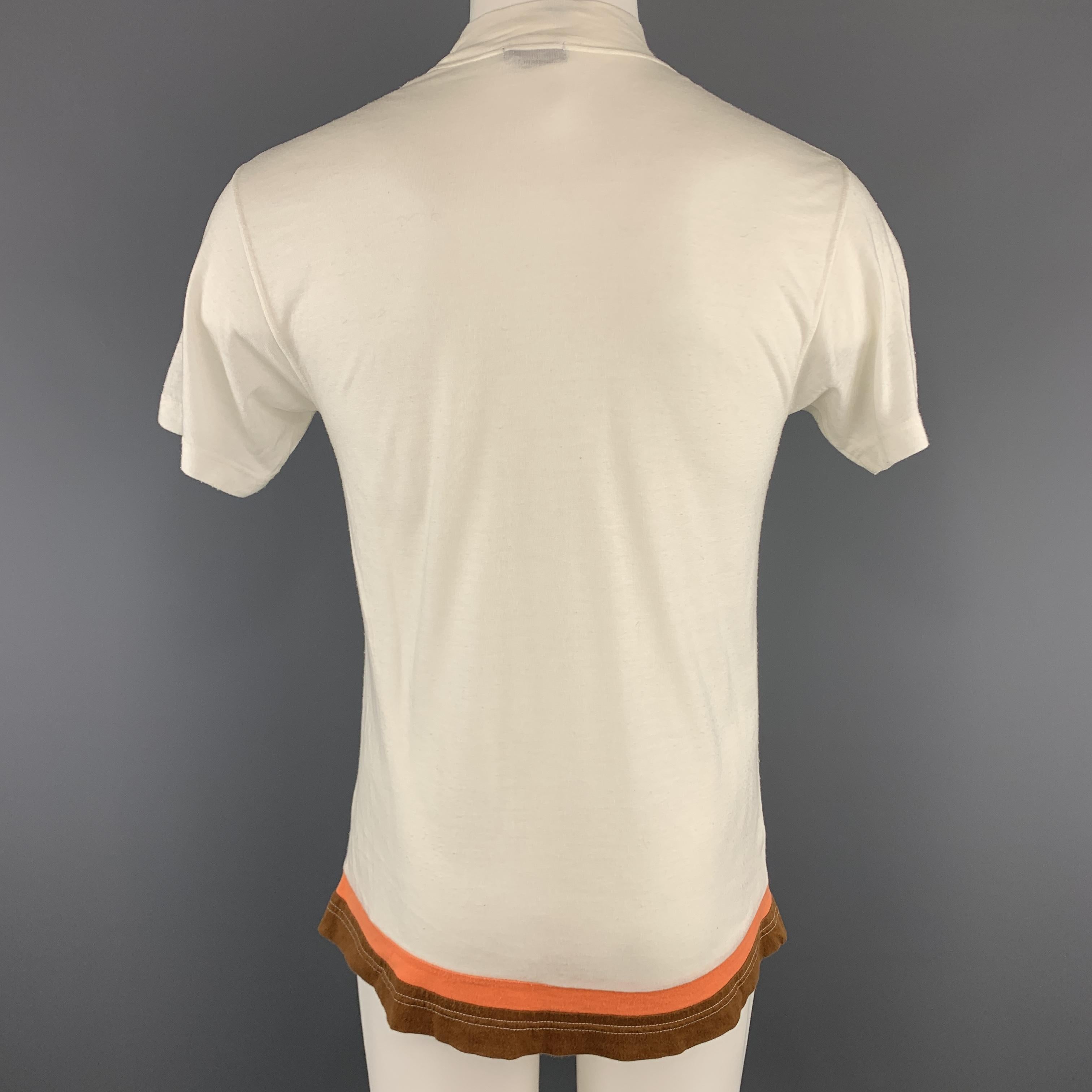 Men's COMME des GARCONS HOMME PLUS Size M White Acrylic Mock Neck T-shirt