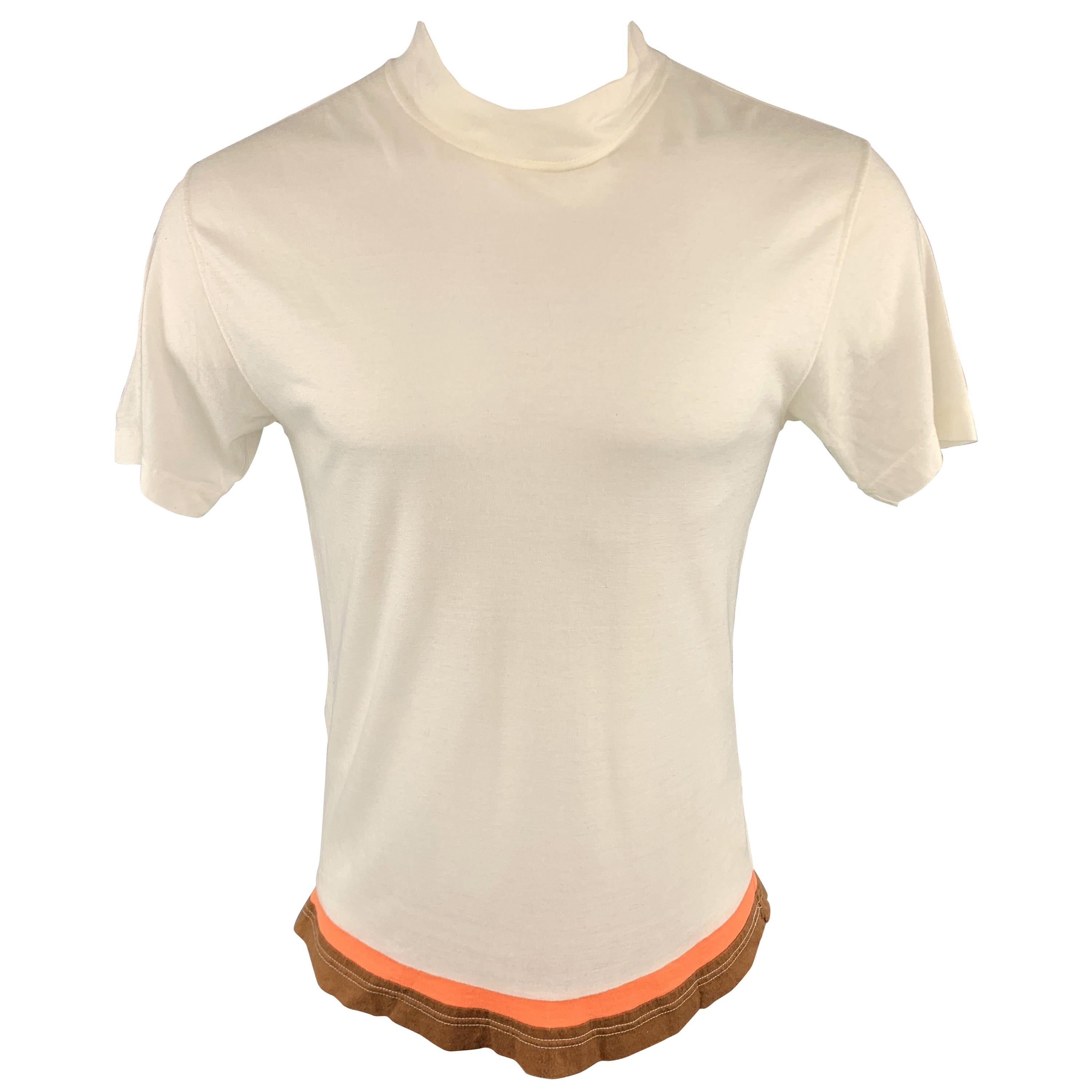 COMME des GARCONS HOMME PLUS Size M White Acrylic Mock Neck T-shirt