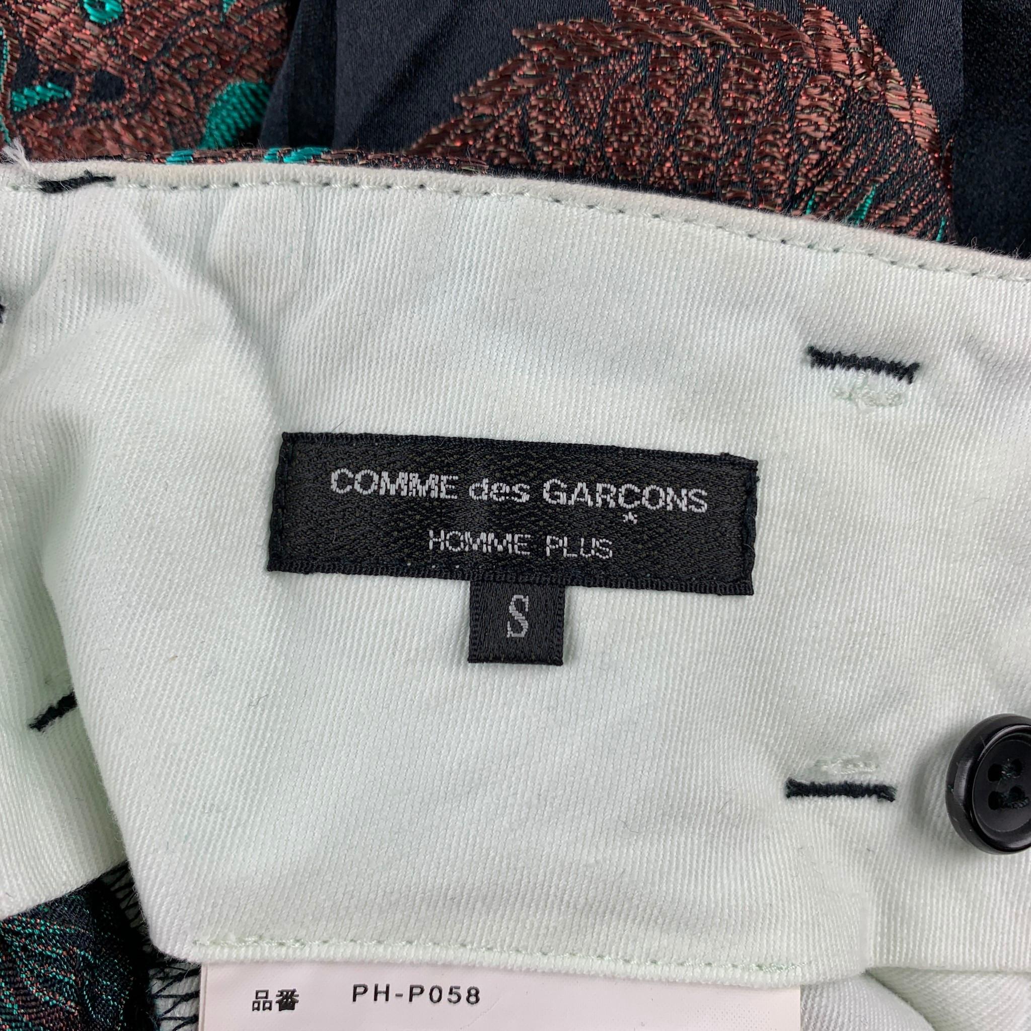 COMME des GARCONS HOMME PLUS Size S Black & Gold Rayon / Polyester Pants 1