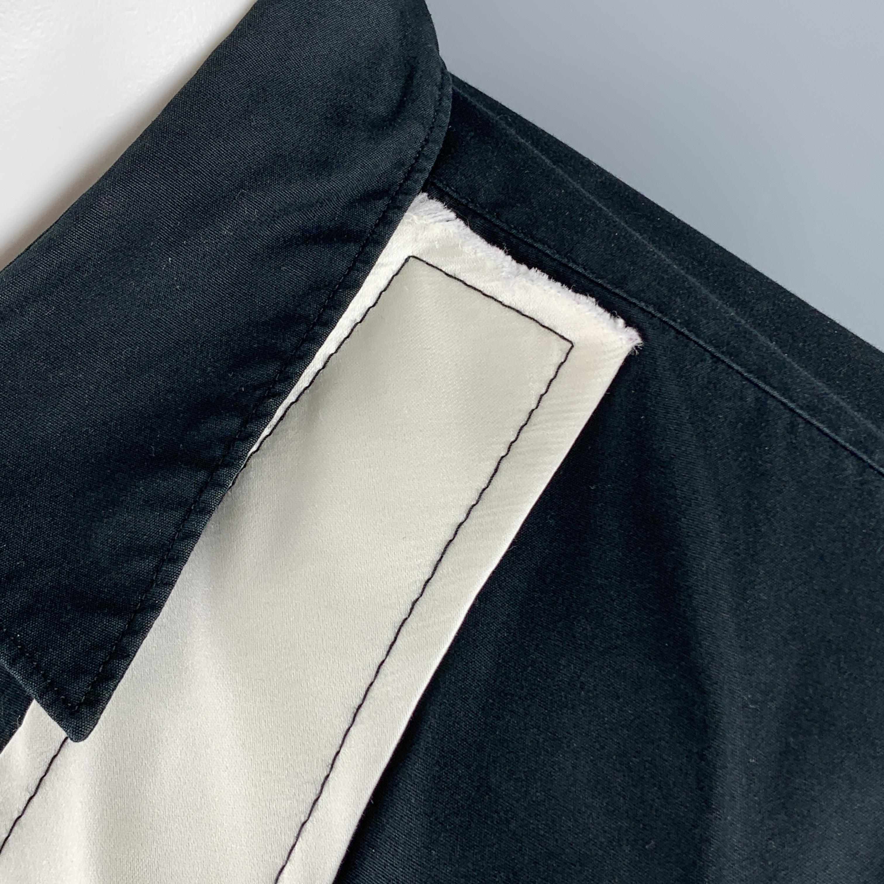Men's COMME des GARCONS HOMME PLUS Size S Black & White Patchwork Long Sleeve Shirt