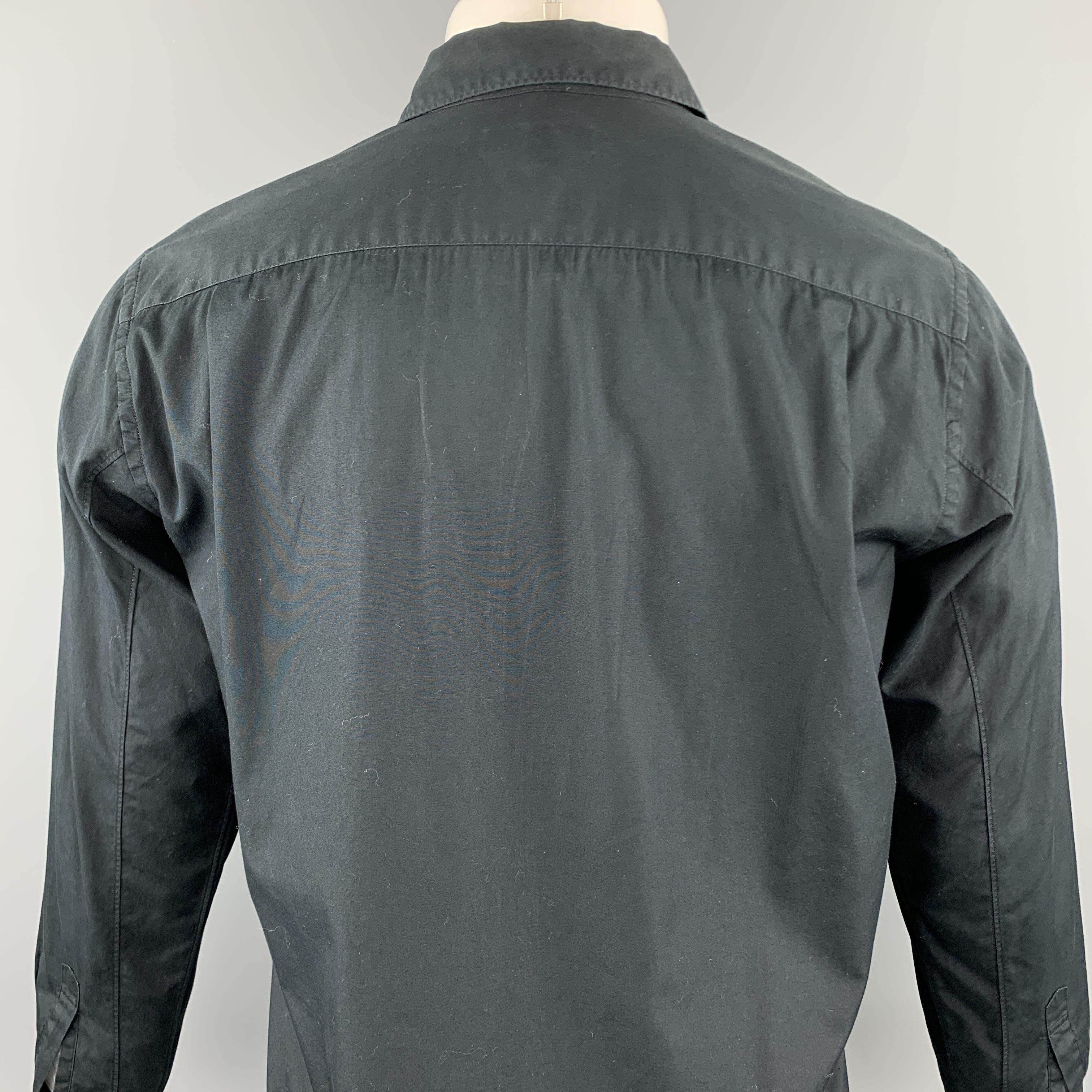 COMME des GARCONS HOMME PLUS Size S Black & White Patchwork Long Sleeve Shirt 2