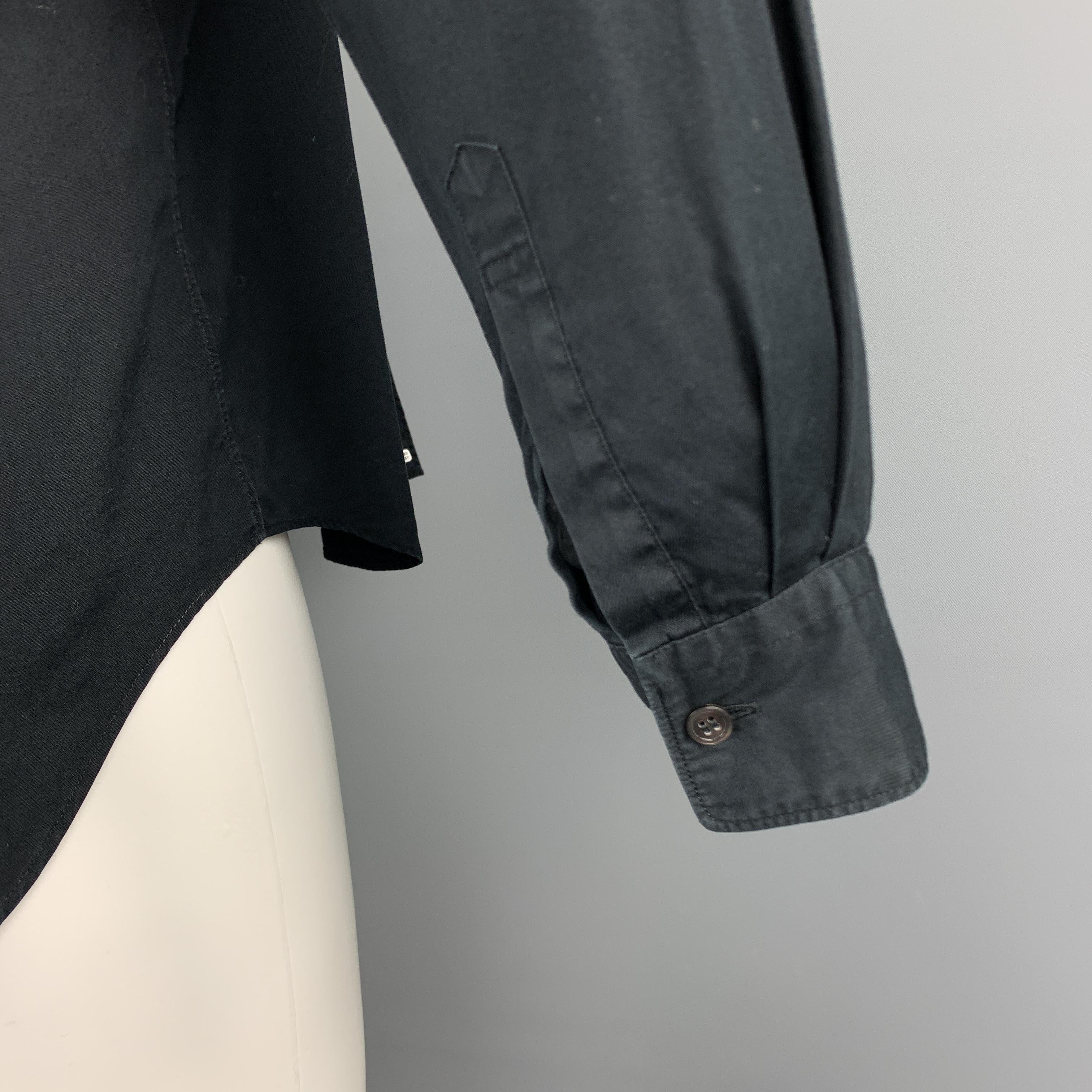 COMME des GARCONS HOMME PLUS Size S Black & White Patchwork Long Sleeve Shirt 3