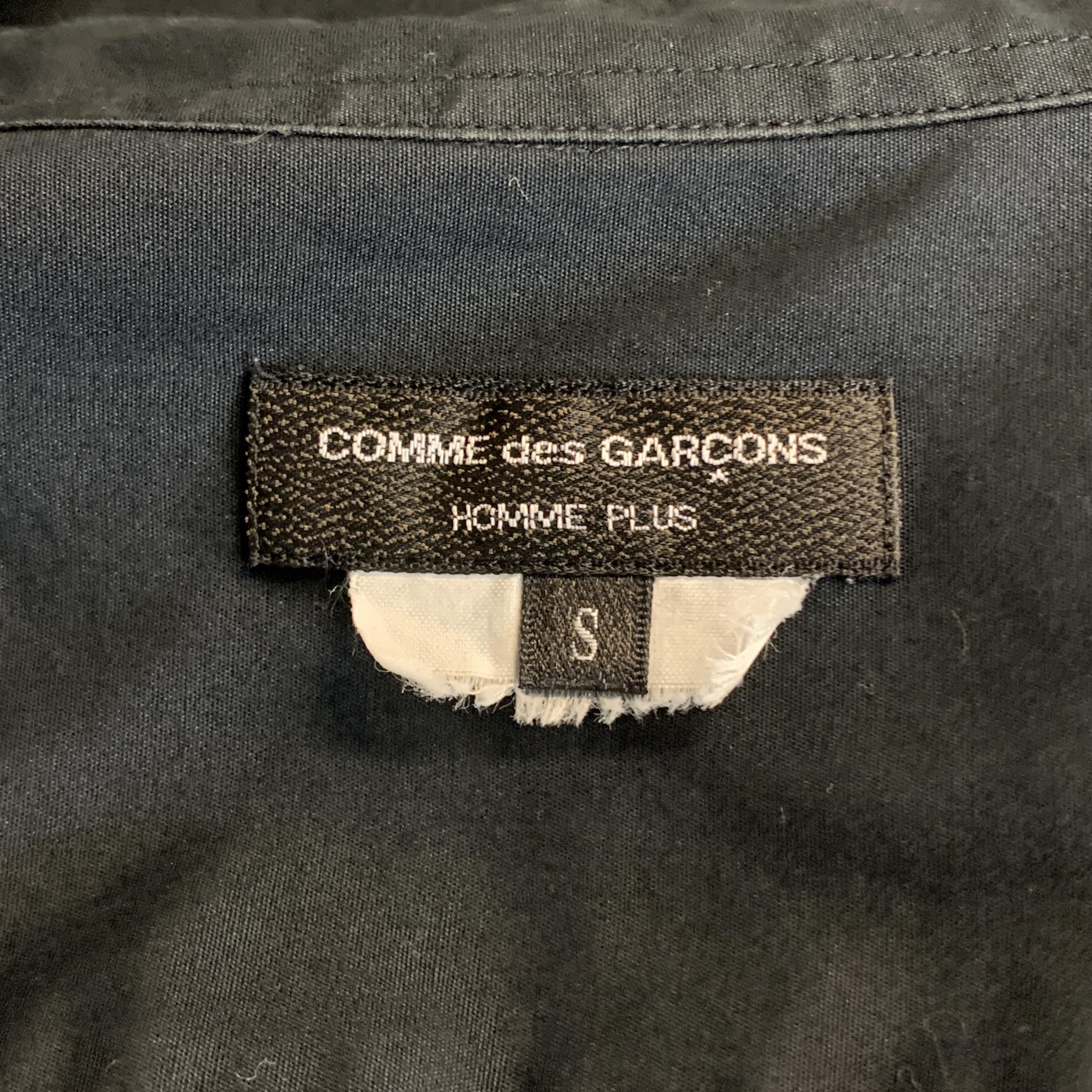 COMME des GARCONS HOMME PLUS Size S Black & White Patchwork Long Sleeve Shirt 5
