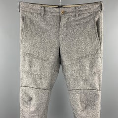 COMME des GARCONS HOMME PLUS Size S Grey Stitched Wool Blend Dress Pants