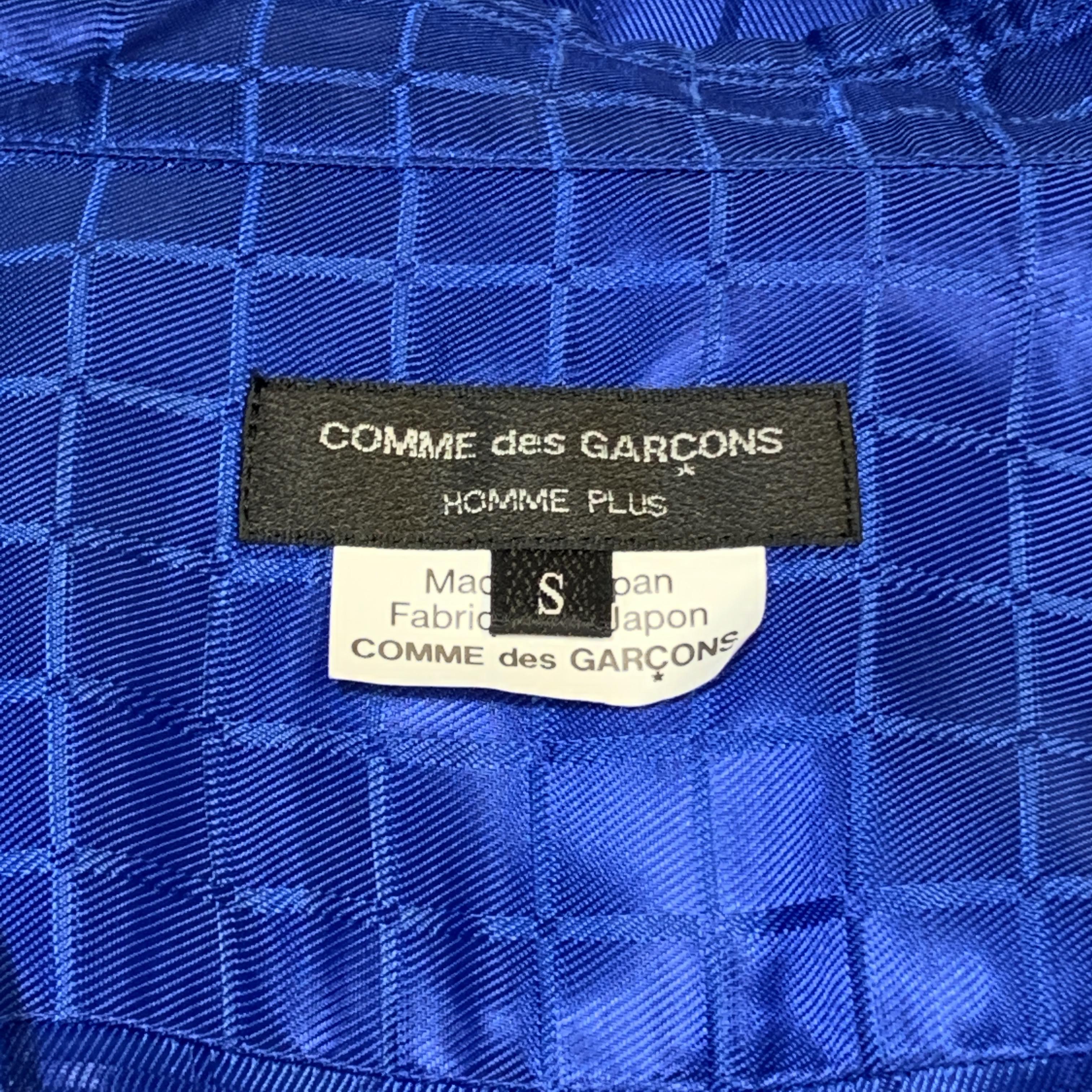 COMME des GARCONS HOMME PLUS Size S Royal Blue Window Pane Button Up Shirt 5