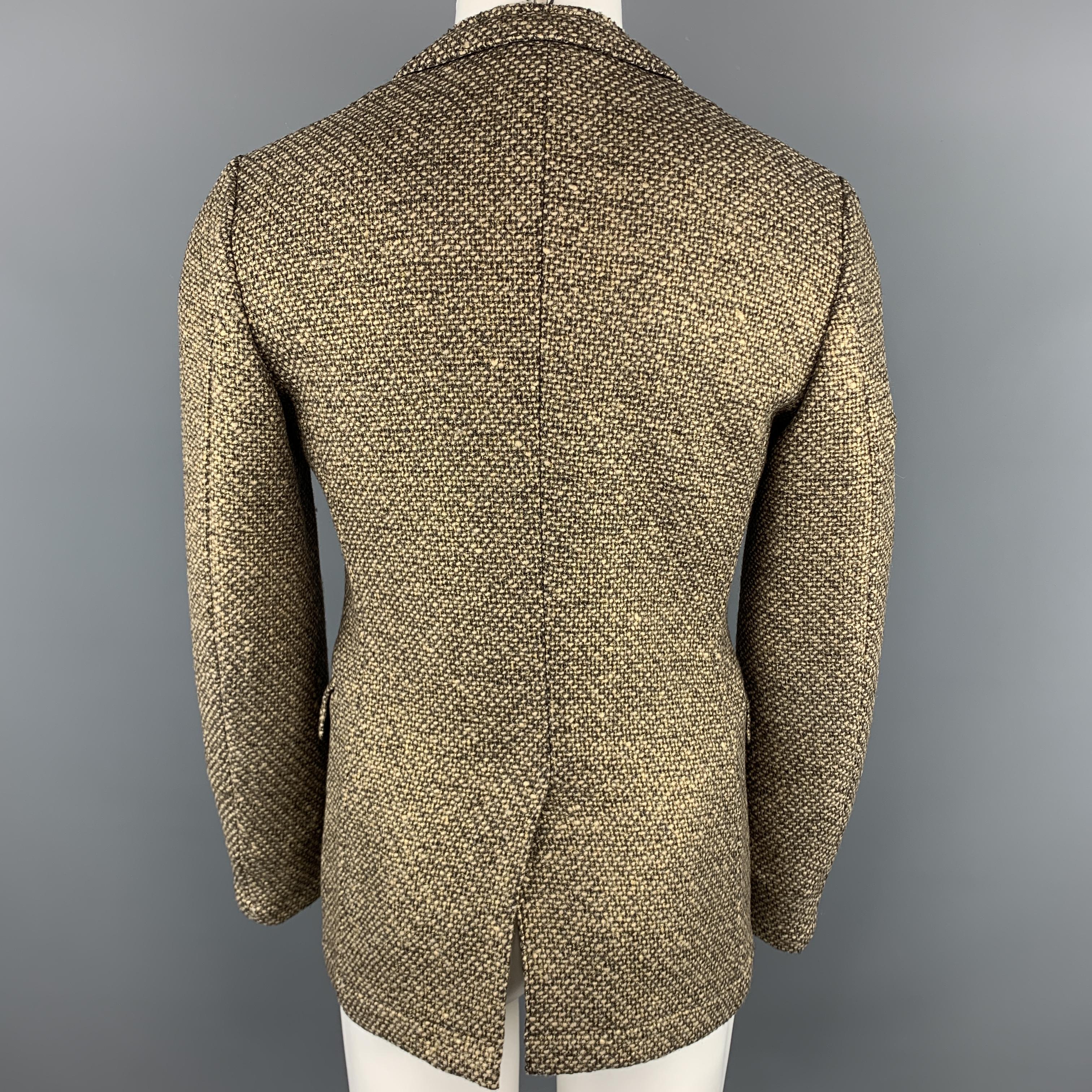 COMME des GARCONS HOMME PLUS Size S Tweed Gold Wool / Nylon Sport Coat 2