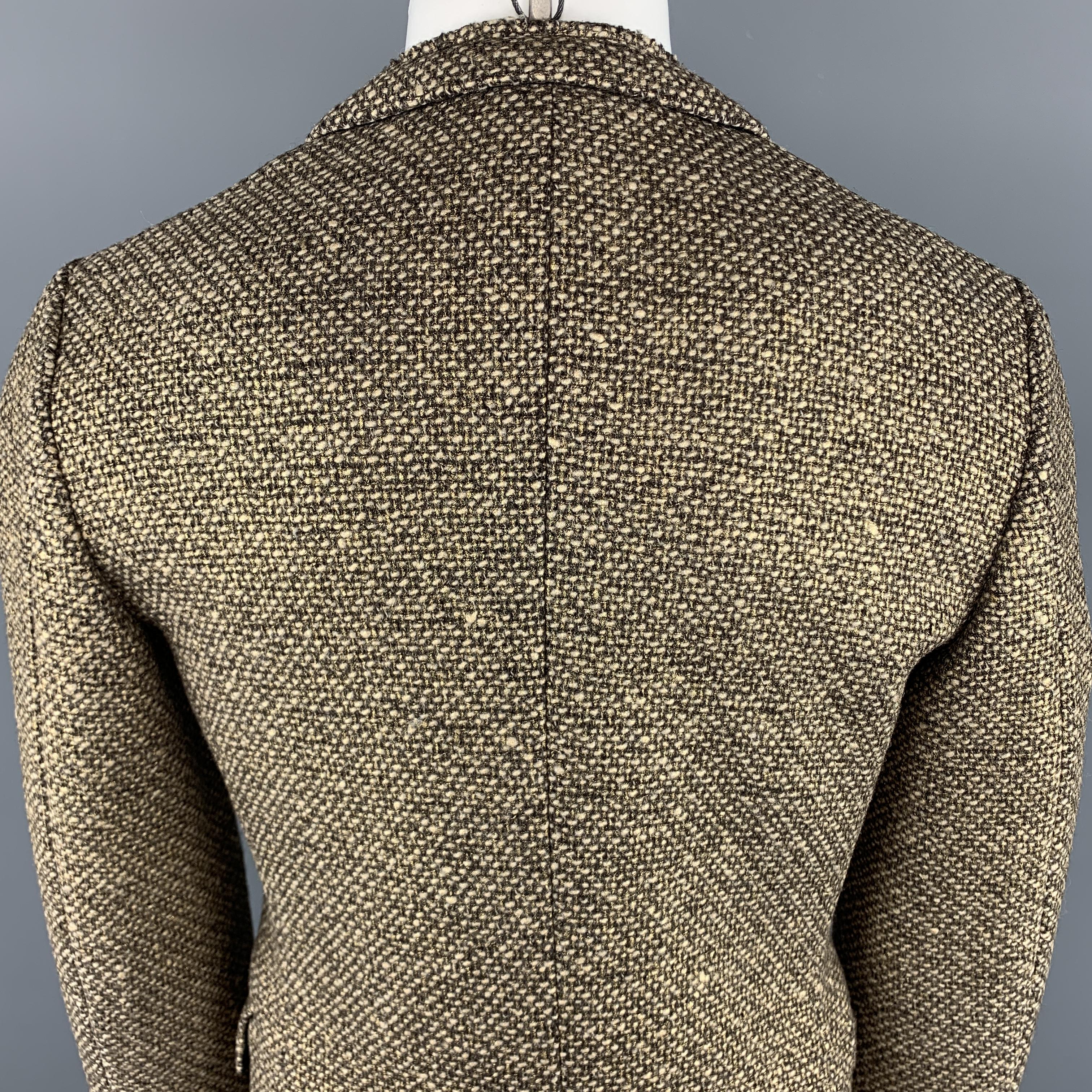 COMME des GARCONS HOMME PLUS Size S Tweed Gold Wool / Nylon Sport Coat 3