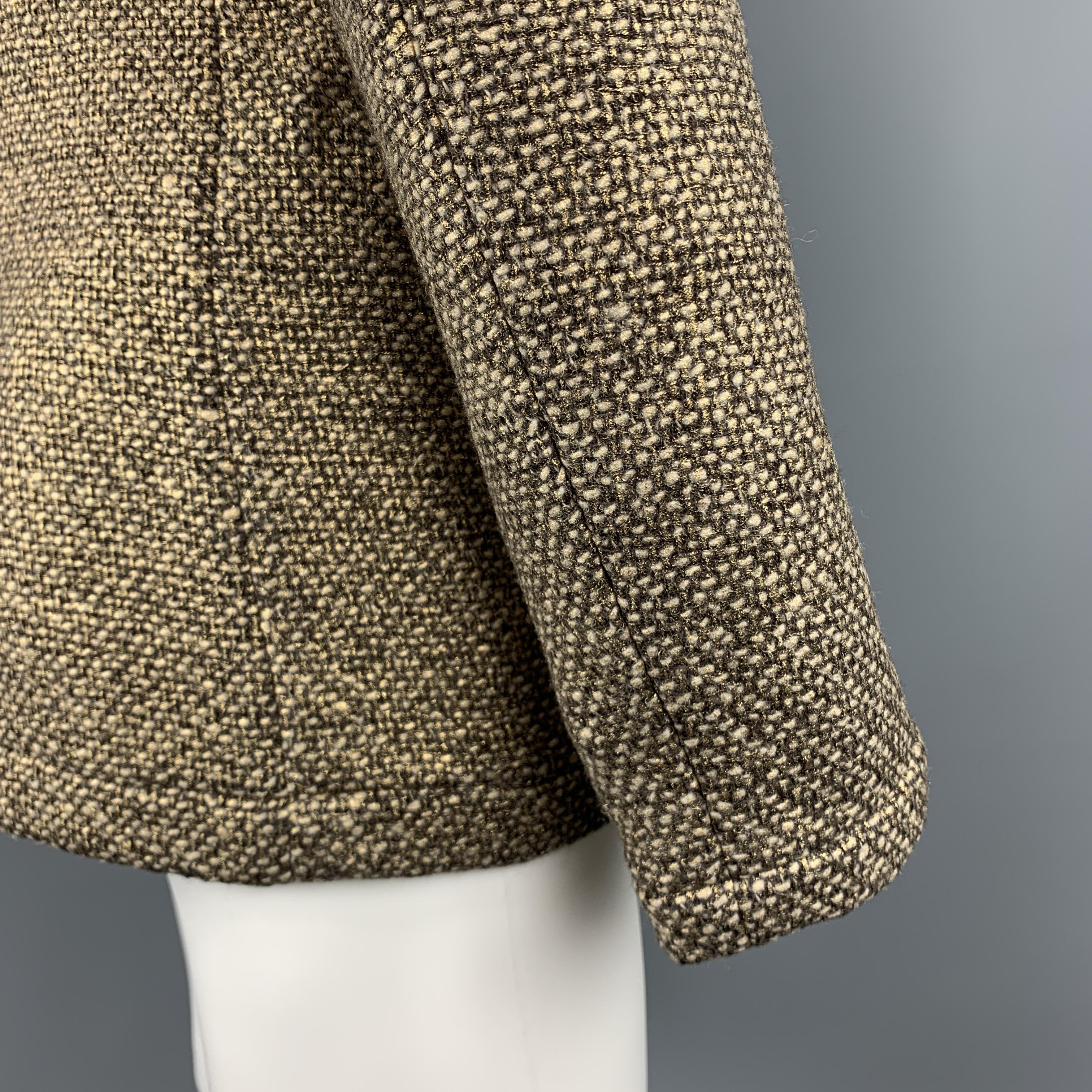 COMME des GARCONS HOMME PLUS Size S Tweed Gold Wool / Nylon Sport Coat 4