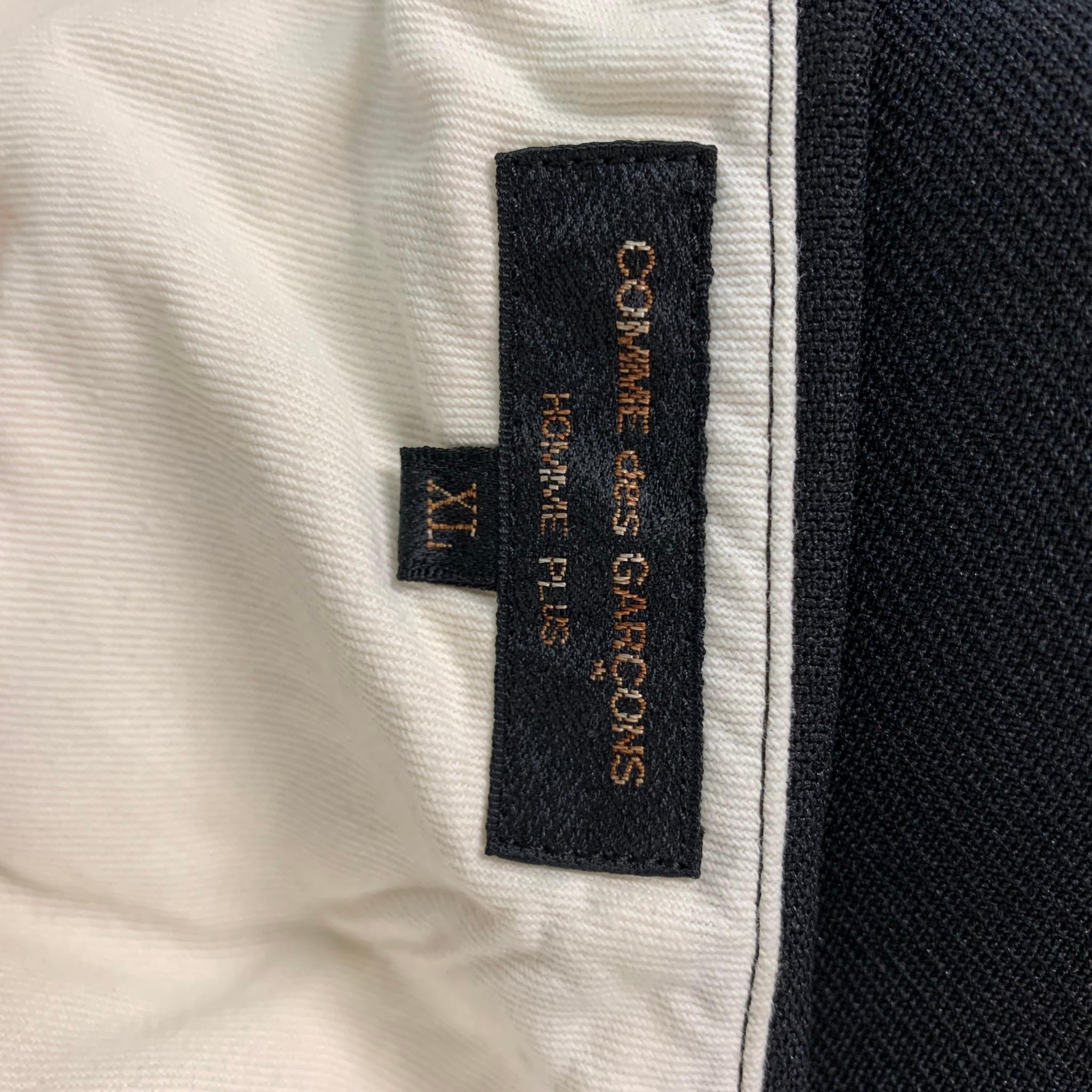 Men's COMME des GARCONS HOMME PLUS Size XL Black Solid Polyester Dress Pants