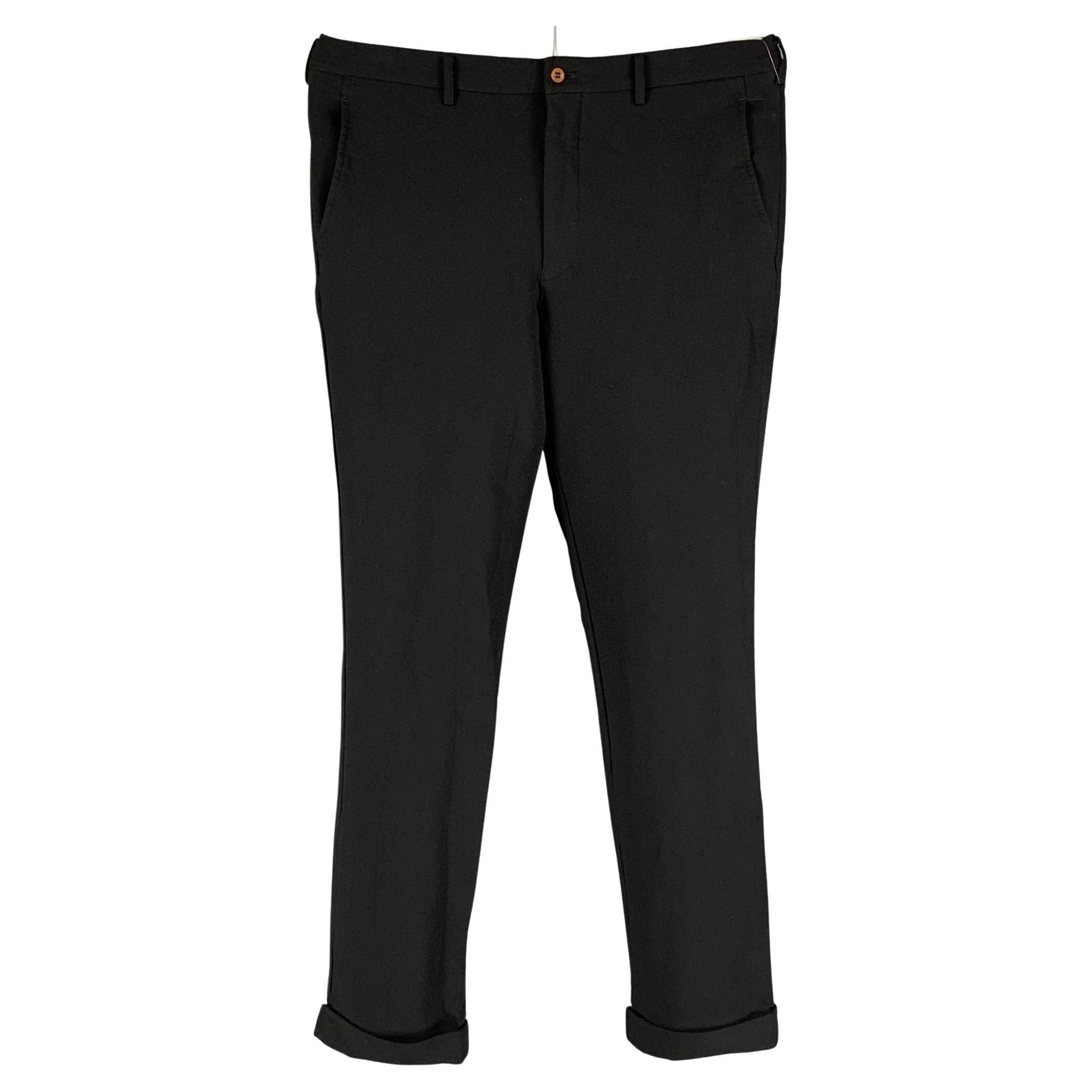COMME des GARCONS HOMME PLUS Size XL Black Solid Polyester Dress Pants