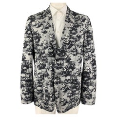 COMME des GARCONS HOMME PLUS - Manteau de sport en coton à plumes noires et blanches, taille XL