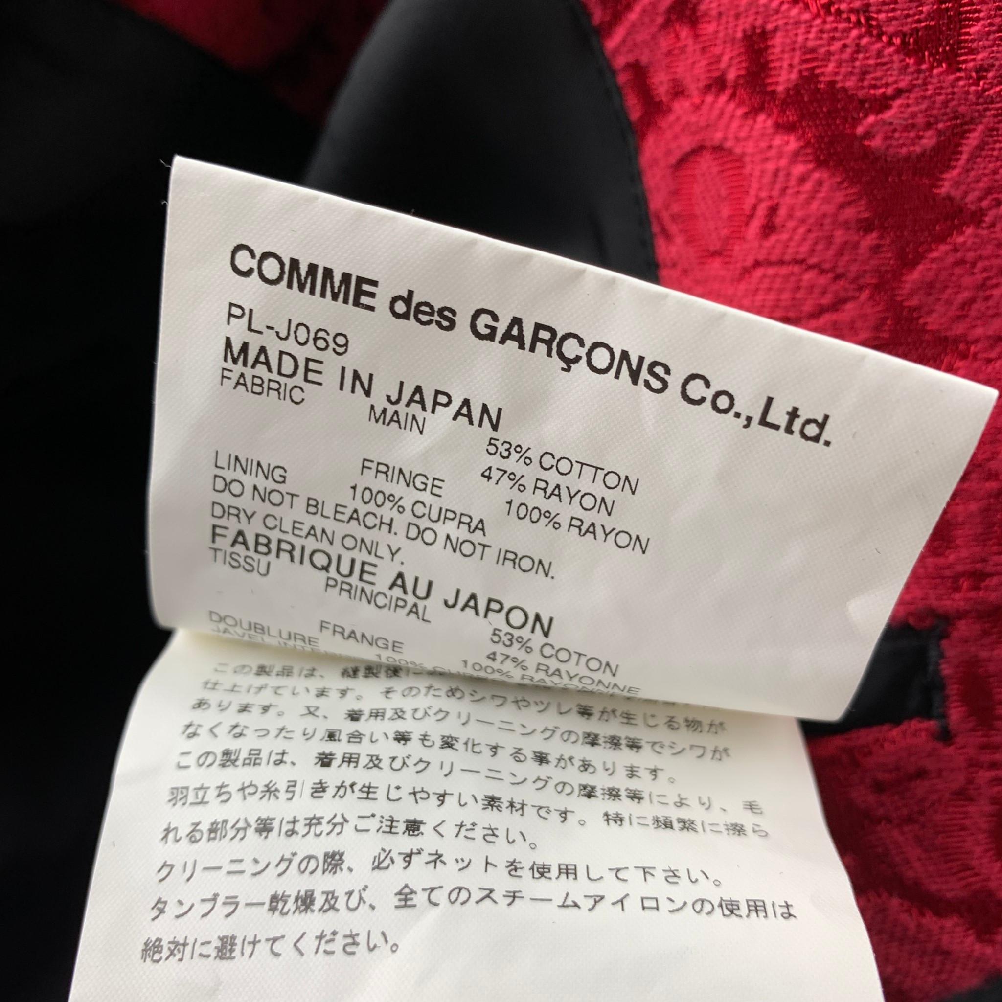 COMME des GARCONS HOMME PLUS Size XL Red Jacquard Cotton Blend Jacket In Good Condition In San Francisco, CA