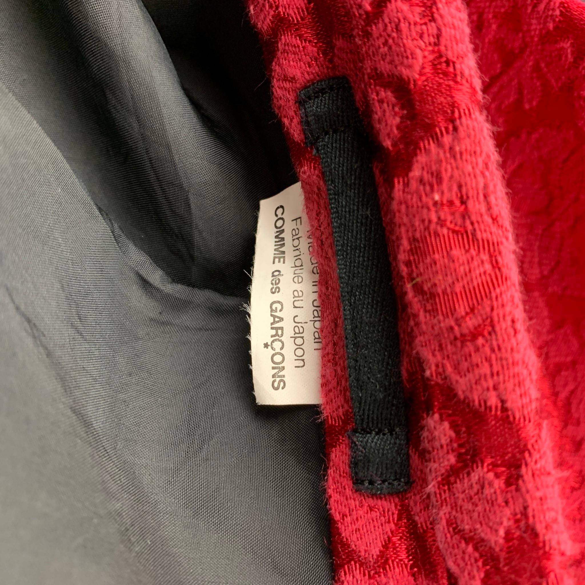 Men's COMME des GARCONS HOMME PLUS Size XL Red Jacquard Cotton Blend Jacket