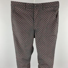 COMME des GARCONS HOMME PLUS Size XS Black & Red Dots Wool Dress Pants