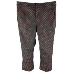 COMME des GARCONS HOMME PLUS Size XS Black & Red Dots Wool Dress Pants