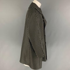COMME des GARCONS HOMME PLUS Size XS Black White Polka Dot Polyester Coat