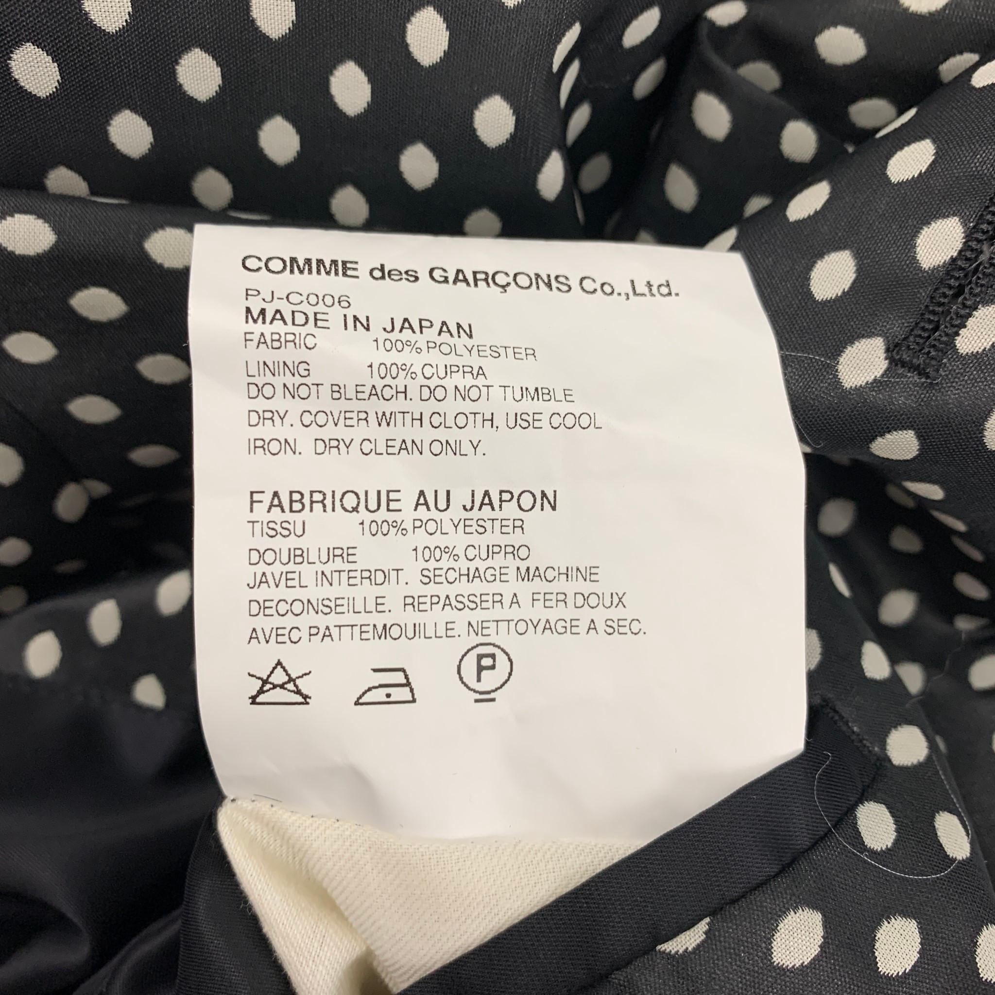 COMME des GARCONS HOMME PLUS Size XS Black White Polka Dot Polyester Coat In Good Condition In San Francisco, CA