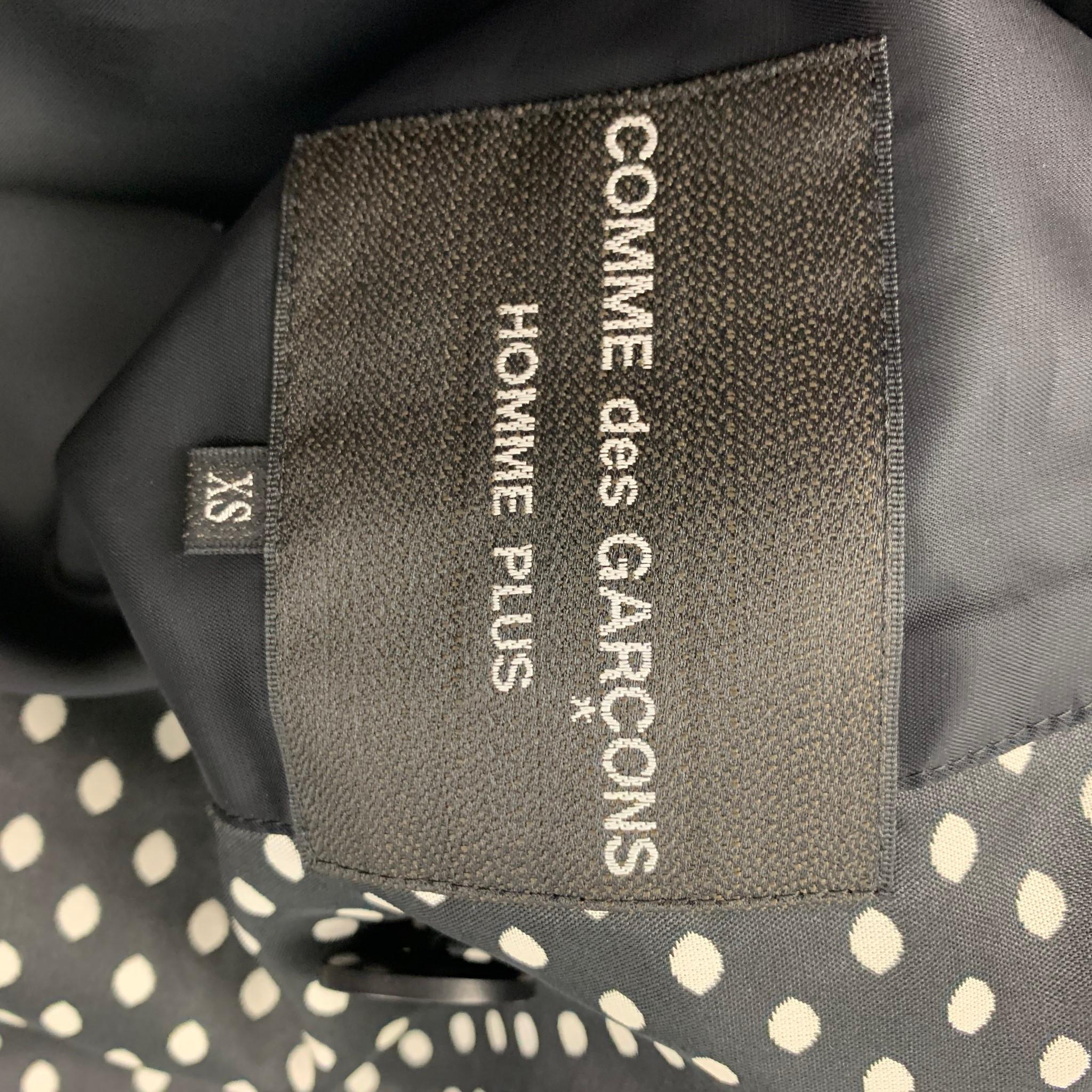 COMME des GARCONS HOMME PLUS Size XS Black White Polka Dot Polyester Coat 1