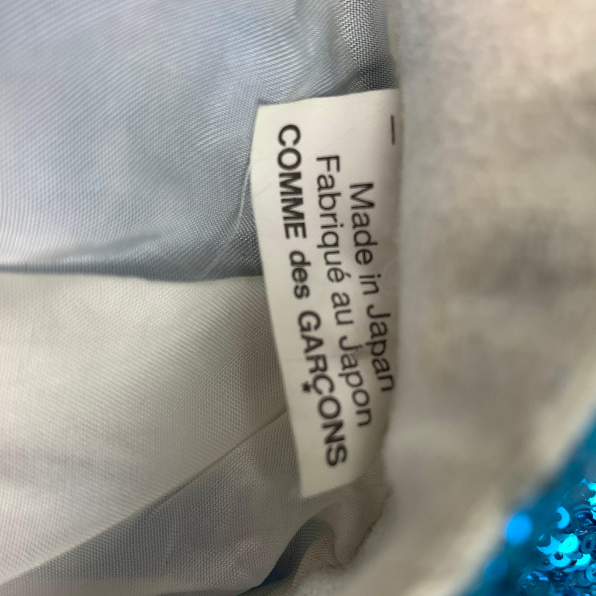 COMME des GARCONS HOMME PLUS SS 18 Size S Aqua Sequined Polyester Blend Jacket 1