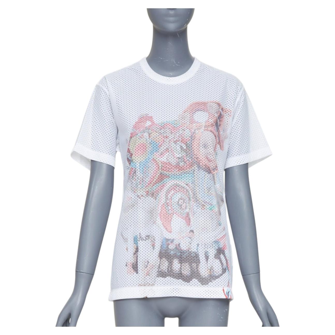 Pre-owned Comme Des Garçons Comme Des Garcons Homme Plus Ss2018 Mona Luison Graphic Print Mesh Tshirt S In Gray