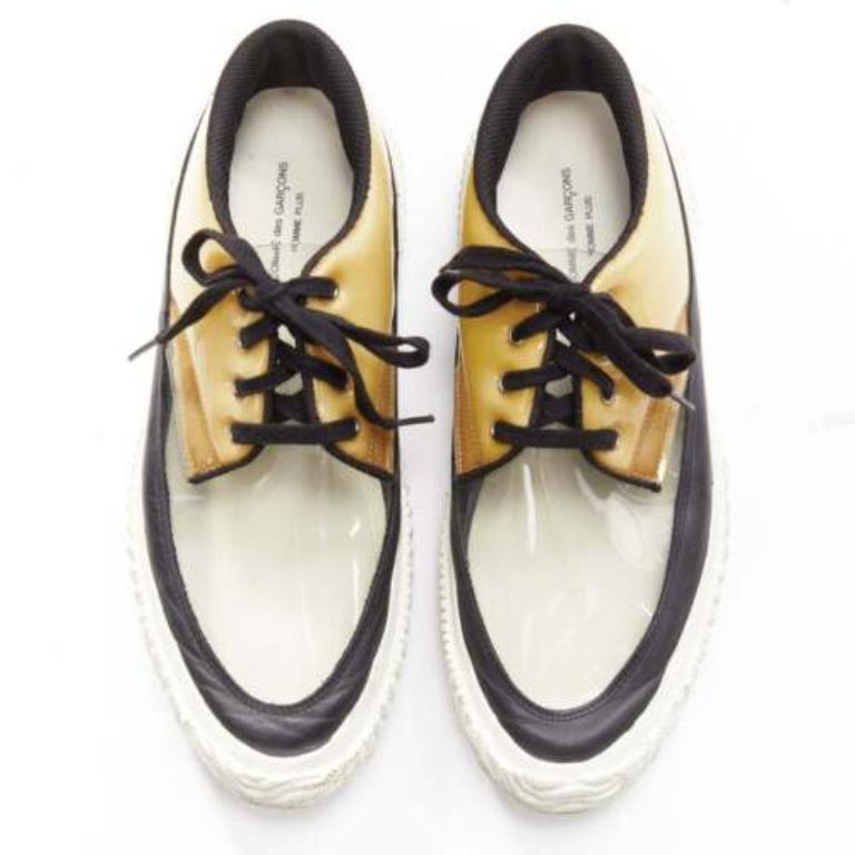Beige COMME DES GARCONS HOMME PLUS Baskets Switching en mousse PVC beige clair EU42 en vente